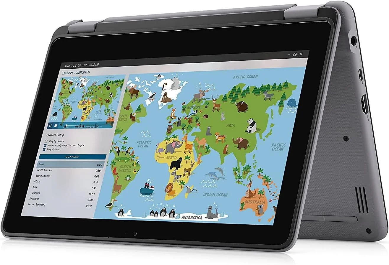 دل (بازسازی شده) Latitude 3000 3120 2-in-1 (2021) | صفحه لمسی 11.6 اینچی HD | پردازنده Core Celeron - 128 گیگابایت SSD - 4 گیگابایت رم | 4 هسته ای ویندوز 11 پرو