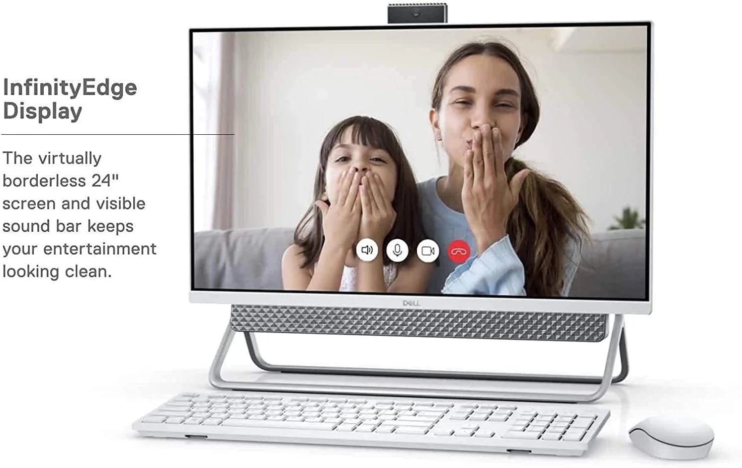 جدیدترین کامپیوتر رومیزی پرچمدار Dell Inspiron 24 5000 All in One با صفحه نمایش 23.8 اینچی FHD با حاشیه باریک، پردازنده Intel Core i3-10110U، رم 8 گیگابایتی، حافظه SSD 256 گیگابایتی، گرافیک Intel UHD، USB-C، Wifi5، ویندوز 10 پرو