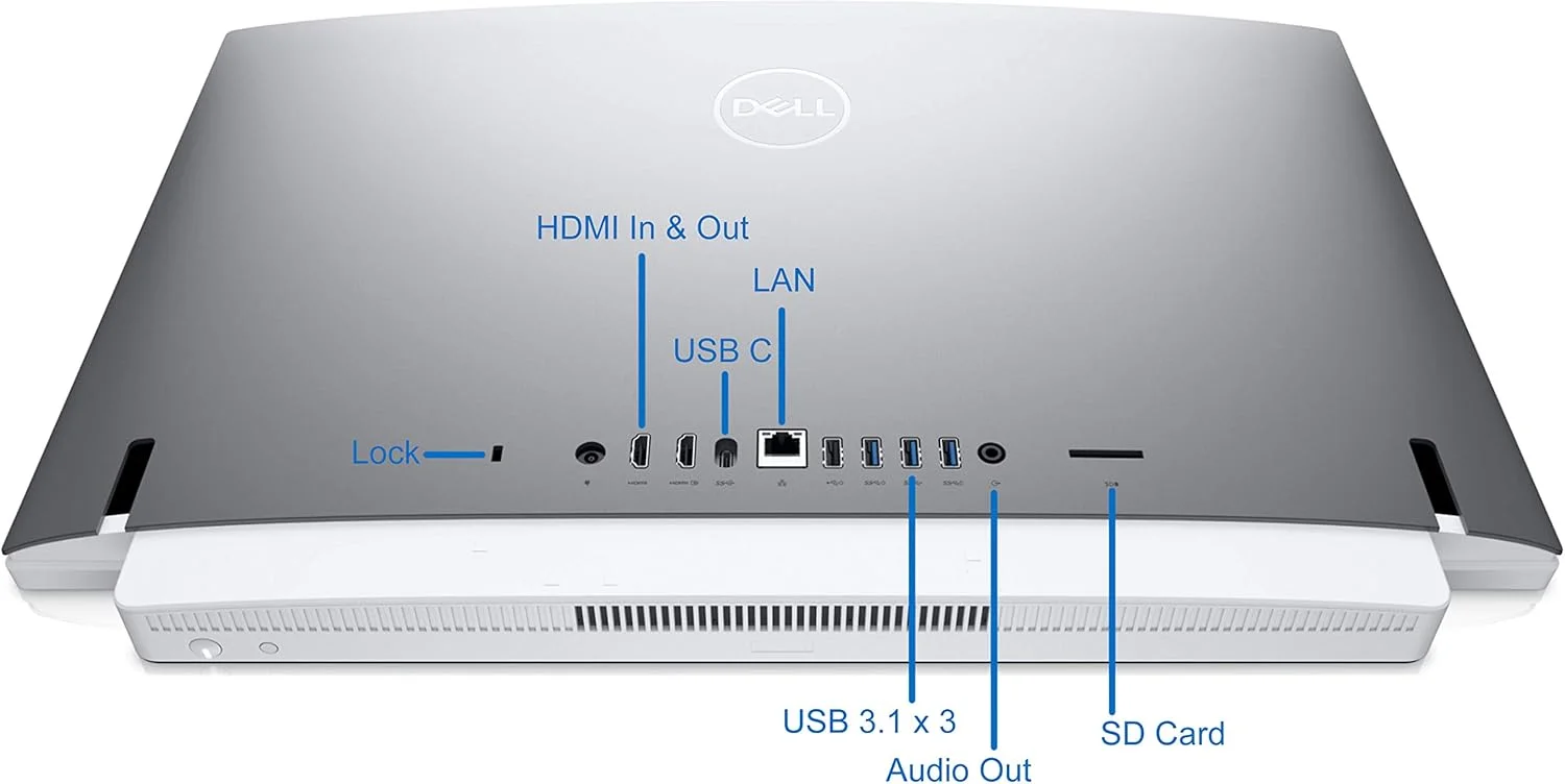 کامپیوتر رومیزی آل این وان Dell Inspiron 5400، صفحه نمایش لمسی 23.8 اینچی FHD، پردازنده Intel نسل 11 i5-1135G7 تا 4.2 گیگاهرتز، 16 گیگابایت رم، 512 گیگابایت SSD، وب کم، HDMI، کارت SD، USB Type-C - ویندوز 10 پرو