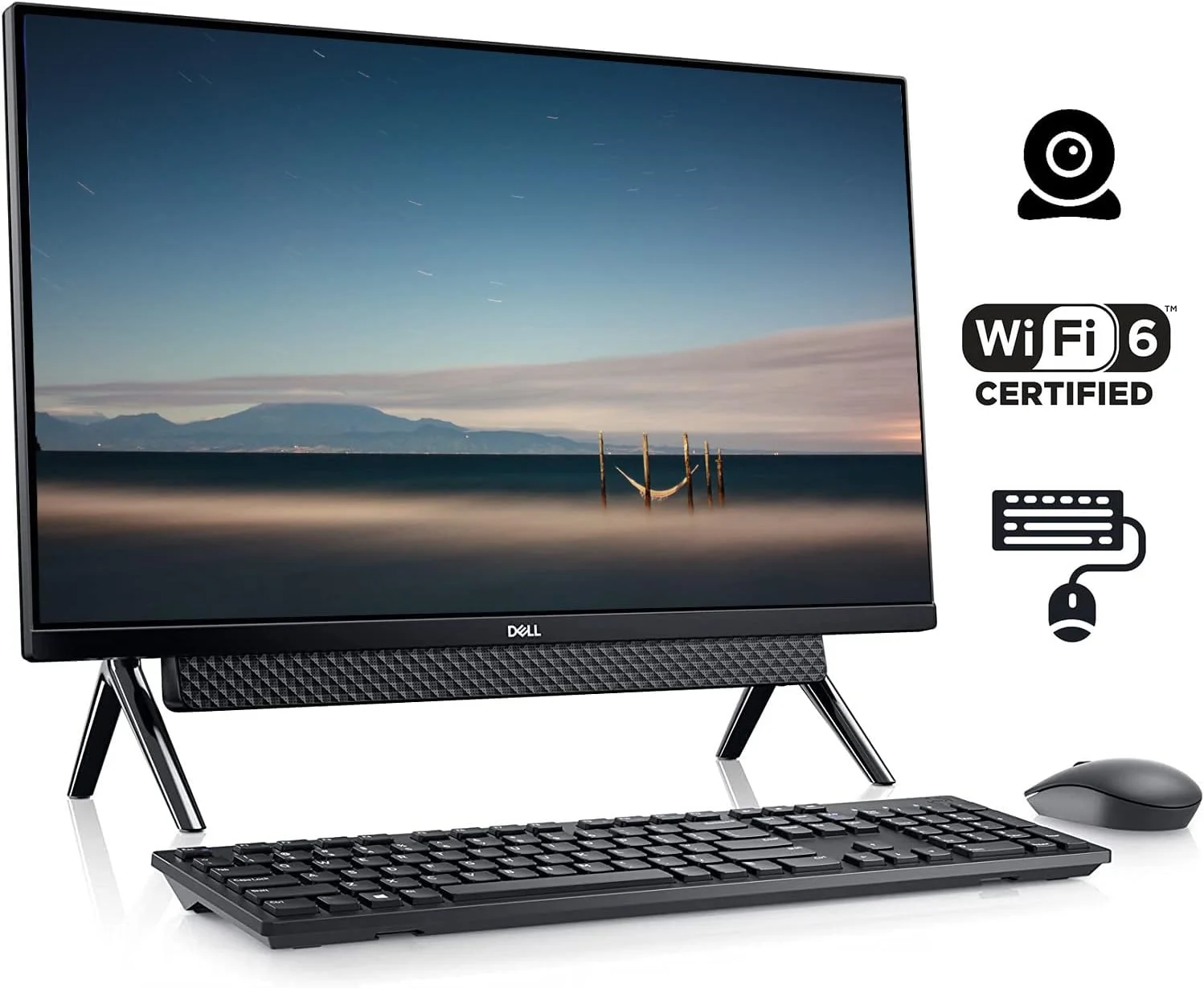 کامپیوتر رومیزی آل این وان Dell Inspiron 7700 مدل 2022، صفحه نمایش 27 اینچی FHD IPS، پردازنده Intel Core i7-1165G7، رم 16 گیگابایتی، SSD 512 گیگابایتی، Wi-Fi 6، HDMI، وب کم، کیبورد و ماوس بی سیم، Windows 11 Pro، مشکی