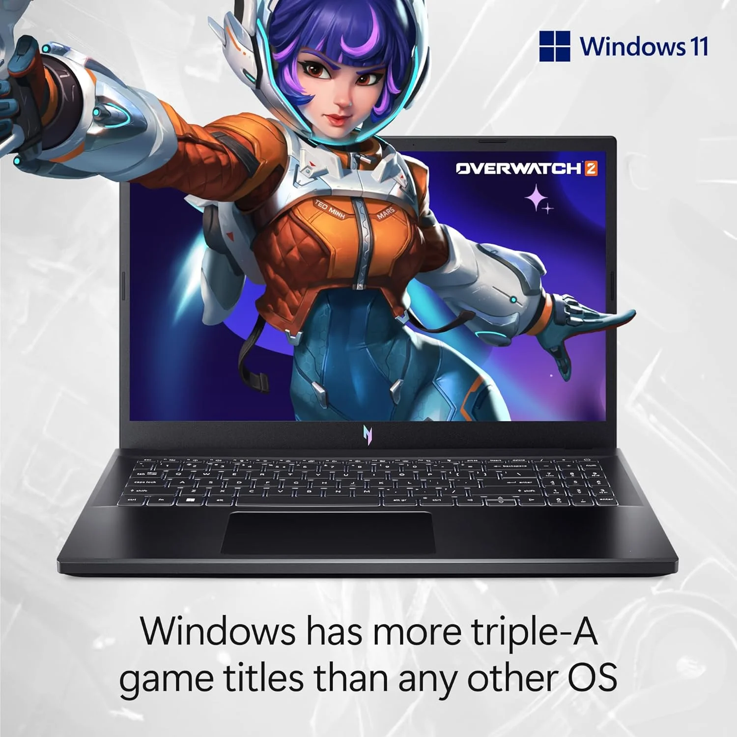 لپ تاپ گیمینگ ایسر Nitro V | پردازنده Intel Core i5-13420H | کارت گرافیک NVIDIA GeForce RTX 4050 | نمایشگر 15.6 اینچی FHD IPS | رم 8 گیگابایتی DDR5 | حافظه SSD 512 گیگابایتی Gen 4 | WiFi 6 | کیبورد