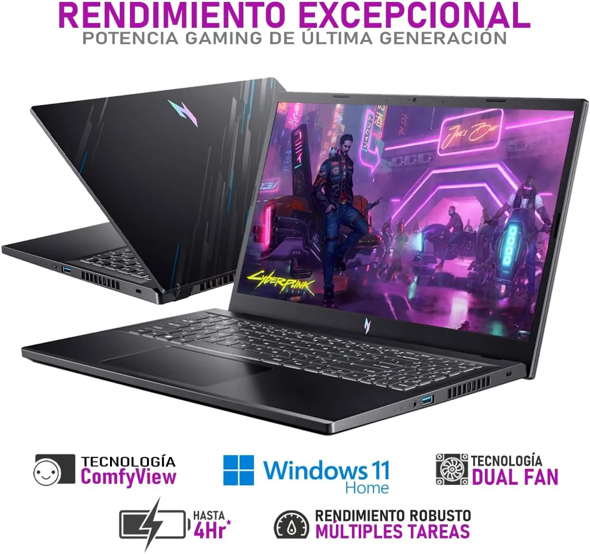 لپ تاپ ایسر نیترو NVIDIA GeForce RTX 4050 Intel Core i5 13420H رم 16 گیگابایت SSD 512 گیگابایت 15.6 اینچ 144 هرتز ویندوز 11 صفحه کلید انگلیسی