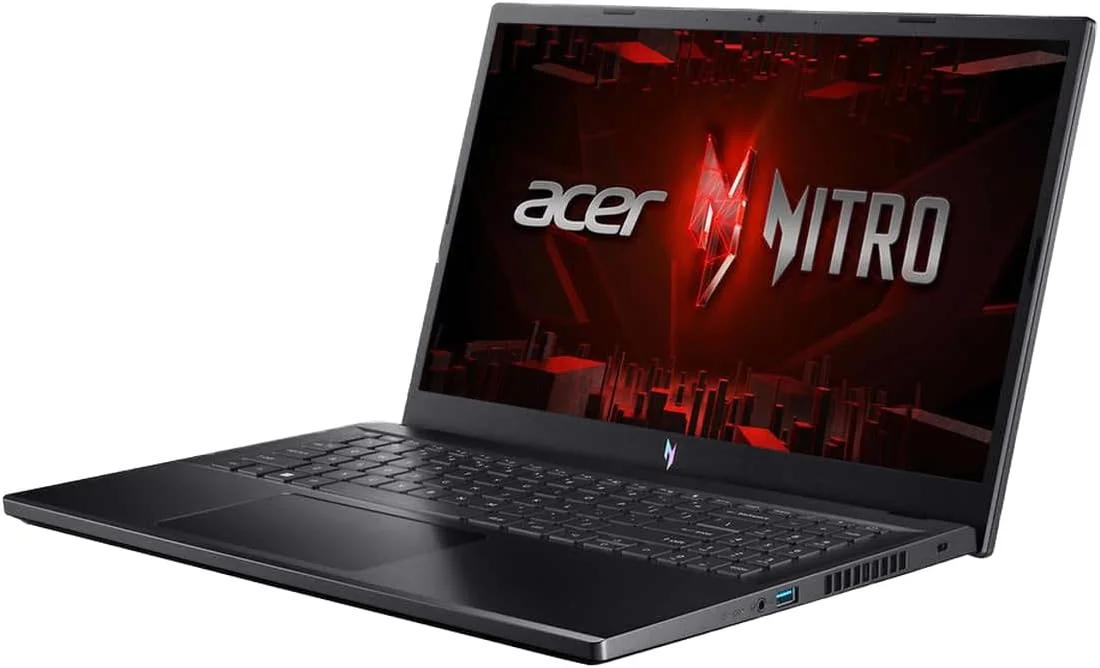 لپ تاپ گیمینگ ایسر Nitro V 15 با پردازنده Intel Core I5-13420H، رم 8 گیگابایت، حافظه SSD 512 گیگابایت، کارت گرافیک Nviidia RTX2050 4 گیگابایت، صفحه نمایش 15.6 اینچ FHD 144 هرتز، ویندوز 11 و کیبورد انگلیسی مشکی