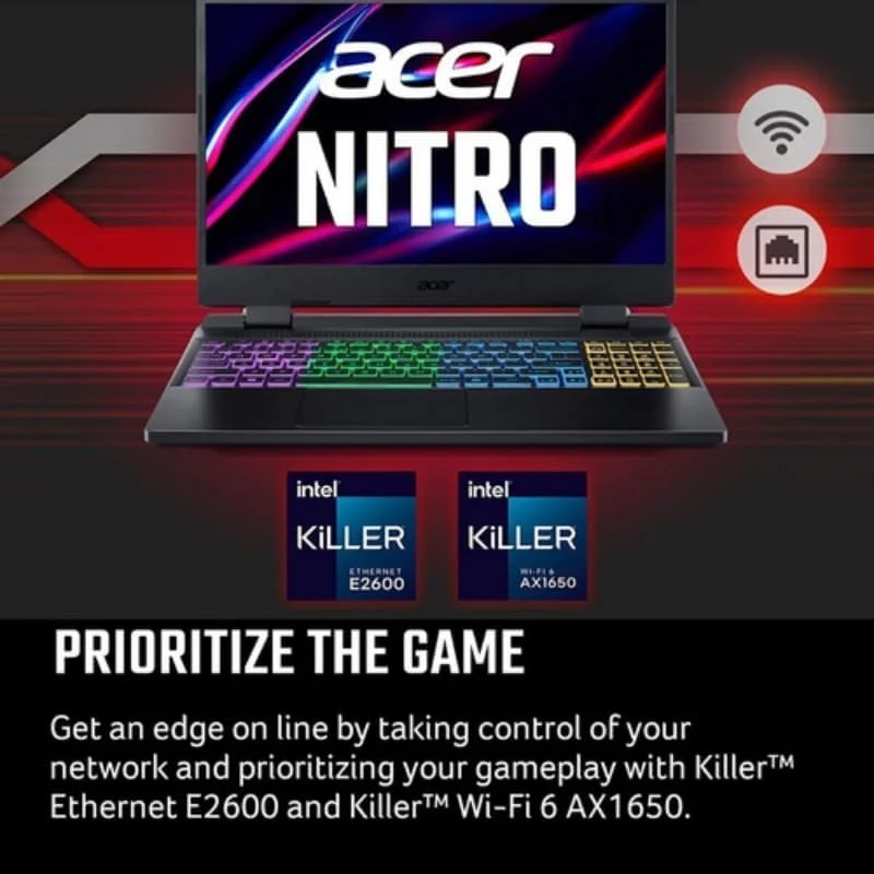 لپ تاپ گیمینگ ایسر Nitro 5 مدل AN515-58، صفحه نمایش 15.6 اینچ QHD 165 هرتز، پردازنده Intel Core i7-12700H، 14 هسته 2.3 گیگاهرتز، کارت گرافیک GeForce RTX 3070Ti، رم 16 گیگابایت DDR4، حافظه SSD 512 گیگابایت، ویندوز 11 هوم، Wi-Fi 6، پد ماوس TWE لپ تاپ گیمینگ ایسر Nitro 5 مدل AN515-58، صفحه نمایش 15.6 اینچ QHD 165 هرتز، پردازنده Intel Core i7-12700H، 14 هسته 2.3 گیگاهرتز، کارت گرافیک GeForce RTX 3070Ti، رم 16 گیگابایت DDR4، حافظه SSD 512 گیگابایت، ویندوز 11 هوم، Wi-Fi 6، پد ماوس TWE