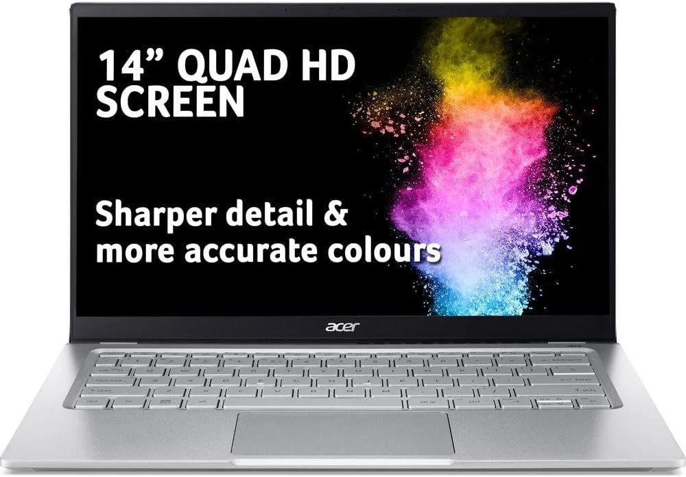 لپ تاپ 14 اینچی Acer Swift 3 SF314-512 (پردازنده Intel Core i5-1240P، 8 گیگابایت رم، 512 گیگابایت SSD، صفحه نمایش Quad HD، ویندوز 11، نقره ای (بازسازی شده))