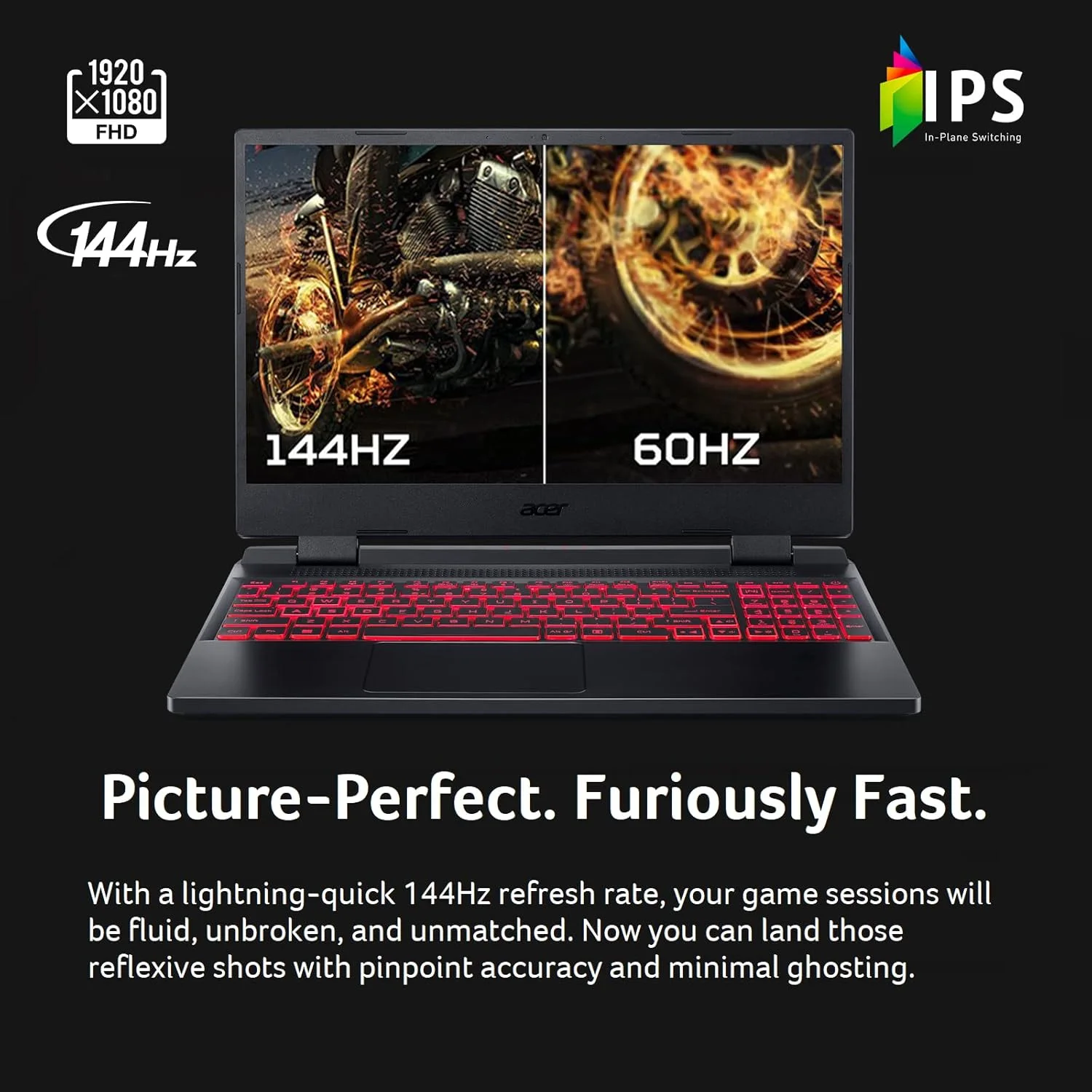 لپ تاپ گیمینگ Acer Nitro 5 نسل دوازدهم Intel Core i5-12500H / 16 گیگابایت رم / 512 گیگابایت SSD / 4 گیگابایت NVIDIA GeForce RTX 3050 Ti GPU / صفحه نمایش 15.6 اینچی FHD 144Hz IPS / ویندوز 11 هوم / مشکی آبسیدین / کیبورد انگلیسی لپ تاپ گیمینگ Acer Nitro 5 نسل دوازدهم Intel Core i5-12500H / 16 گیگابایت رم / 512 گیگابایت SSD / 4 گیگابایت NVIDIA GeForce RTX 3050 Ti GPU / صفحه نمایش 15.6 اینچی FHD 144Hz IPS / ویندوز 11 هوم / مشکی آبسیدین / کیبورد انگلیسی