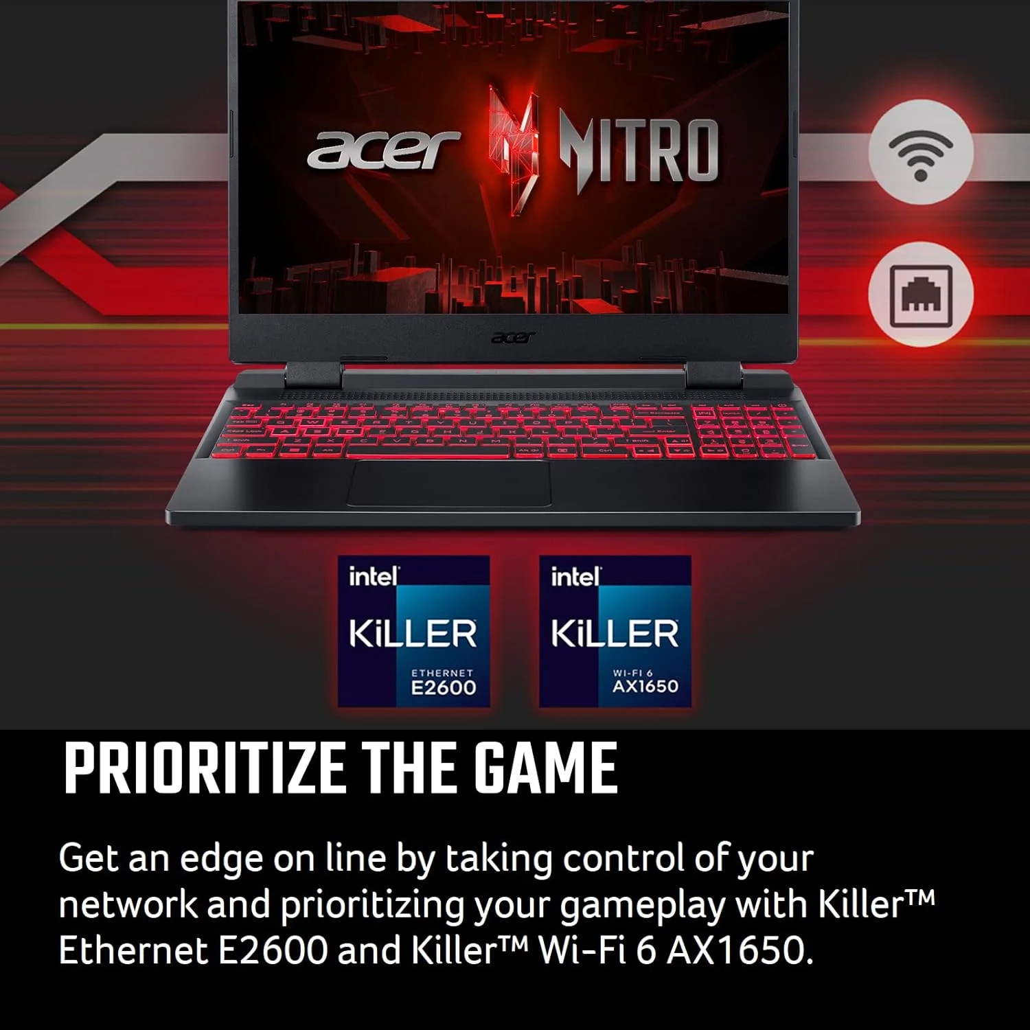 لپ تاپ گیمینگ Acer Nitro 5 نسل دوازدهم Intel Core i5-12500H / 16 گیگابایت رم / 512 گیگابایت SSD / 4 گیگابایت NVIDIA GeForce RTX 3050 Ti GPU / صفحه نمایش 15.6 اینچی FHD 144Hz IPS / ویندوز 11 هوم / مشکی آبسیدین / کیبورد انگلیسی لپ تاپ گیمینگ Acer Nitro 5 نسل دوازدهم Intel Core i5-12500H / 16 گیگابایت رم / 512 گیگابایت SSD / 4 گیگابایت NVIDIA GeForce RTX 3050 Ti GPU / صفحه نمایش 15.6 اینچی FHD 144Hz IPS / ویندوز 11 هوم / مشکی آبسیدین / کیبورد انگلیسی