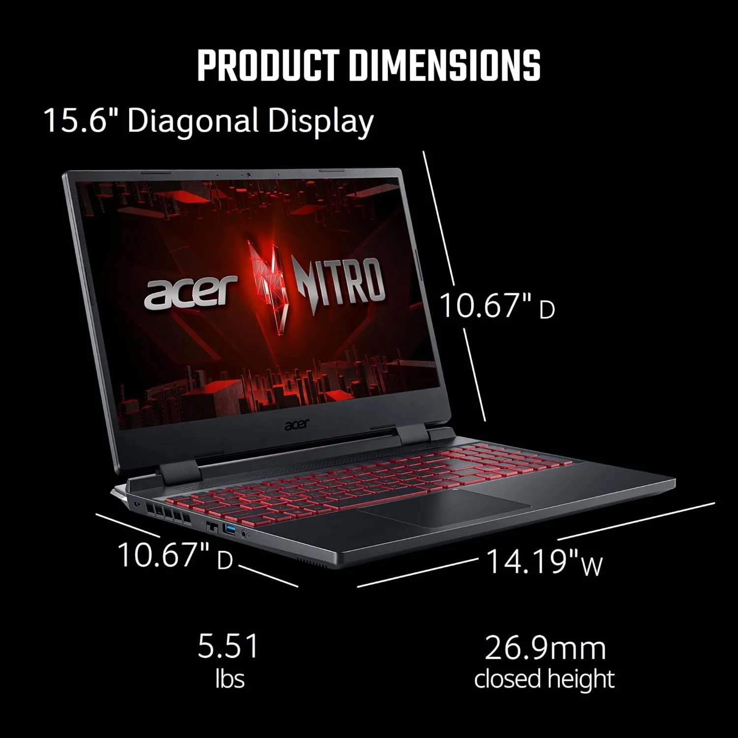 لپ تاپ گیمینگ Acer Nitro 5 نسل دوازدهم Intel Core i5-12500H / 16 گیگابایت رم / 512 گیگابایت SSD / 4 گیگابایت NVIDIA GeForce RTX 3050 Ti GPU / صفحه نمایش 15.6 اینچی FHD 144Hz IPS / ویندوز 11 هوم / مشکی آبسیدین / کیبورد انگلیسی لپ تاپ گیمینگ Acer Nitro 5 نسل دوازدهم Intel Core i5-12500H / 16 گیگابایت رم / 512 گیگابایت SSD / 4 گیگابایت NVIDIA GeForce RTX 3050 Ti GPU / صفحه نمایش 15.6 اینچی FHD 144Hz IPS / ویندوز 11 هوم / مشکی آبسیدین / کیبورد انگلیسی