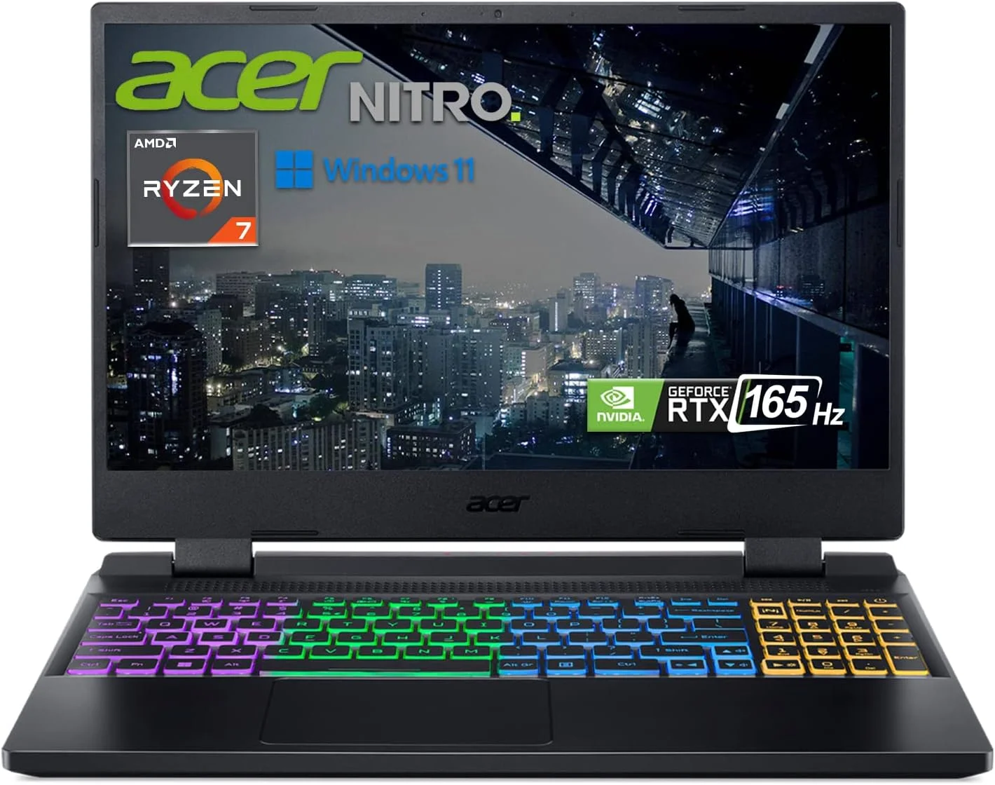 لپ تاپ گیمینگ ایسر نیترو 5 | AMD Ryzen 7 6800H | کارت گرافیک GeForce RTX 3070 Ti | نمایشگر 15.6 اینچی QHD 165Hz IPS | رم 32 گیگابایتی DDR5 | SSD 1 ترابایتی PCIe | Killer Wi-Fi 6 | کیبورد با نور پس زمینه RGB 4 ناحیه ای