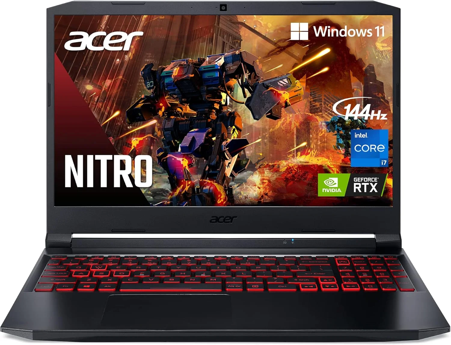 لپ تاپ گیمینگ Acer Nitro 5 AN515-57-79TD | پردازنده Intel Core i7-11800H | کارت گرافیک NVIDIA GeForce RTX 3050 Ti | صفحه نمایش 15.6 اینچی FHD 144Hz IPS | رم 8 گیگابایتی DDR4 | حافظه SSD NVMe 512 گیگابایتی | Killer Wi-Fi 6 | کیبورد با نور پس زمینه