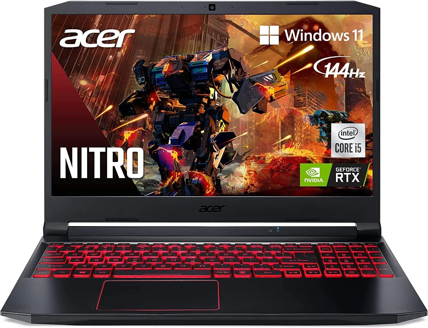 لپ تاپ گیمینگ Acer Nitro 5، نمایشگر 15.6 اینچی FHD 144Hz IPS، پردازنده Intel Core i5-10300H، گرافیک لپ تاپ GeForce RTX 3050، رم 16 گیگابایتی DDR4، اس اس دی 2 ترابایتی NVMe، Intel Wi-Fi 6، صفحه کلید با نور پس زمینه، ویندوز 10