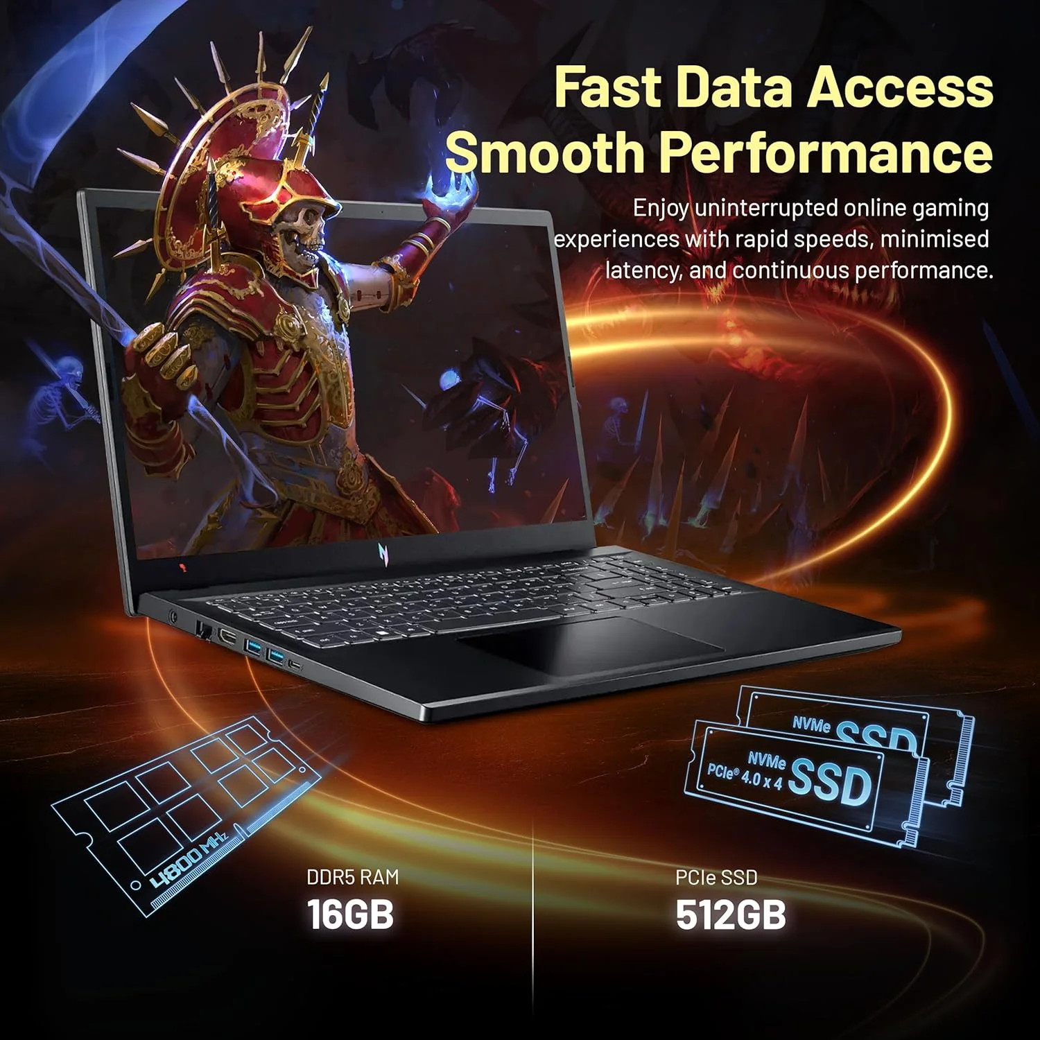لپ تاپ گیمینگ ایسر Nitro V 15، صفحه نمایش 15.6 اینچی FHD 144 هرتز، پردازنده Intel i7-13620H، کارت گرافیک NVIDIA GeForce RTX 4060، رم 16 گیگابایتی DDR5، حافظه SSD 512 گیگابایتی، کیبورد با نور پس زمینه، وب کم، مشکی، ویندوز 11 پرو، مجموعه داکینگ استیشن 128 گیگابایتی