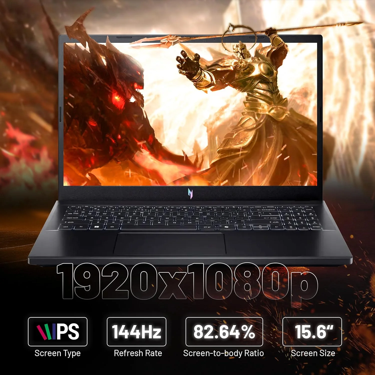 لپ تاپ گیمینگ ایسر Nitro V 15، صفحه نمایش 15.6 اینچی FHD 144 هرتز، پردازنده Intel i7-13620H، کارت گرافیک NVIDIA GeForce RTX 4060، رم 16 گیگابایتی DDR5، حافظه SSD 512 گیگابایتی، کیبورد با نور پس زمینه، وب کم، مشکی، ویندوز 11 پرو، مجموعه داکینگ استیشن 128 گیگابایتی