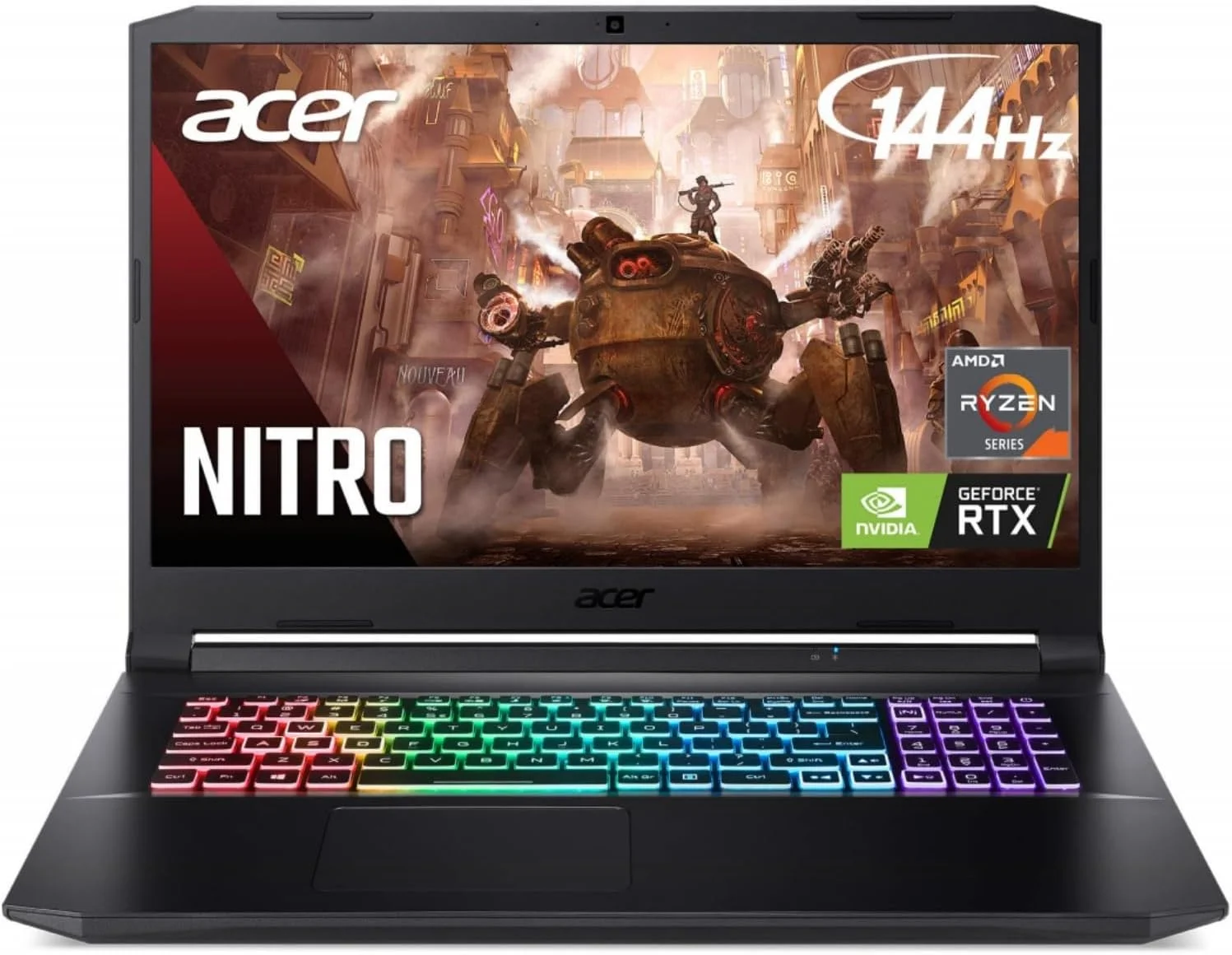 لپ تاپ گیمینگ ایسر Nitro 5 AN517-42 | AMD Ryzen 7 6800H | GeForce RTX 3070 | صفحه نمایش 17.3 اینچی FHD (1920 x 1080) 16:9 144Hz | رم 16 گیگابایتی DDR5 | SSD 1 ترابایتی | ویندوز 11 | کیبورد با نور پس زمینه RGB | مشکی | TWE