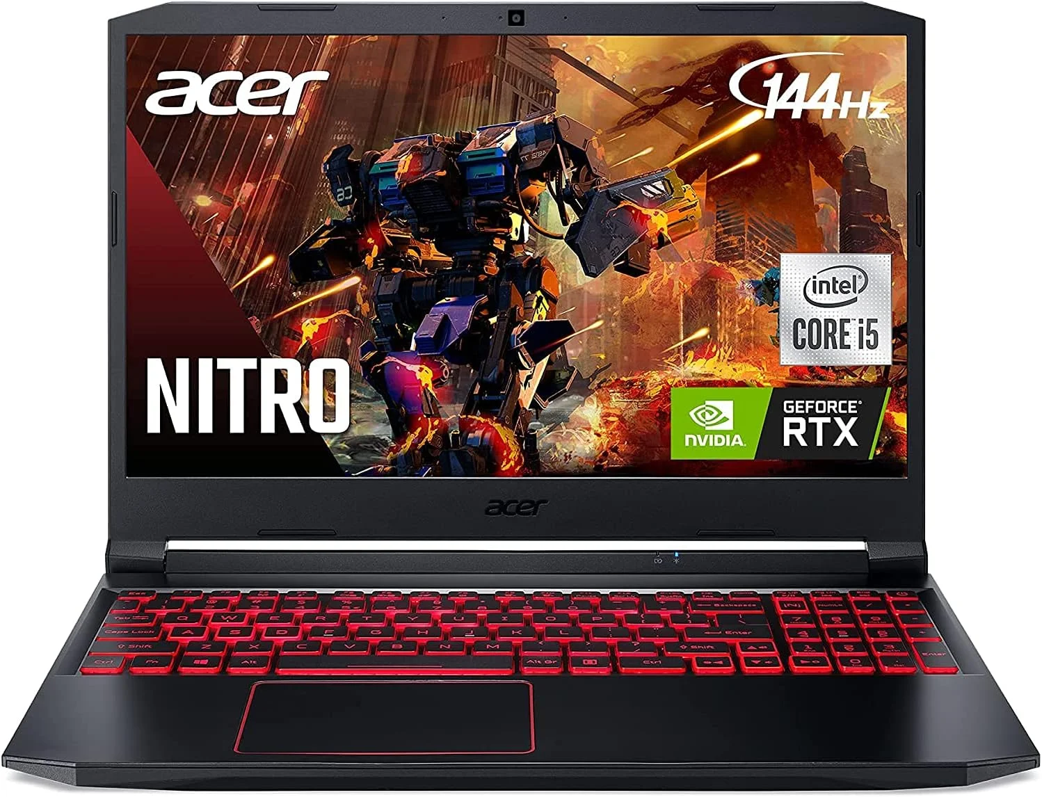 لپ تاپ گیمینگ ایسر نیترو 5، صفحه نمایش 15.6 اینچی FHD 144Hz IPS، پردازنده Intel Core i5-10300H، کارت گرافیک NVIDIA GeForce RTX 3050، رم 32 گیگابایتی، SSD NVMe PCIe 1 ترابایتی، صفحه کلید با نور پس زمینه، ویندوز 10 هوم، Intel Wi-Fi 6