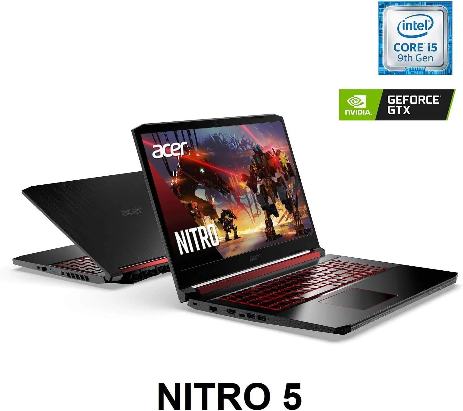 لپ تاپ گیمینگ ایسر نیترو 5، پردازنده Intel Core i5-9300H، کارت گرافیک NVIDIA GeForce GTX 1650، صفحه نمایش 15.6 اینچی Full HD IPS، Wi-Fi 6، کیبورد با نور پس زمینه، ویندوز 10، به همراه لوازم جانبی (16 گیگابایت رم | 1 ترابایت PCIe SSD)