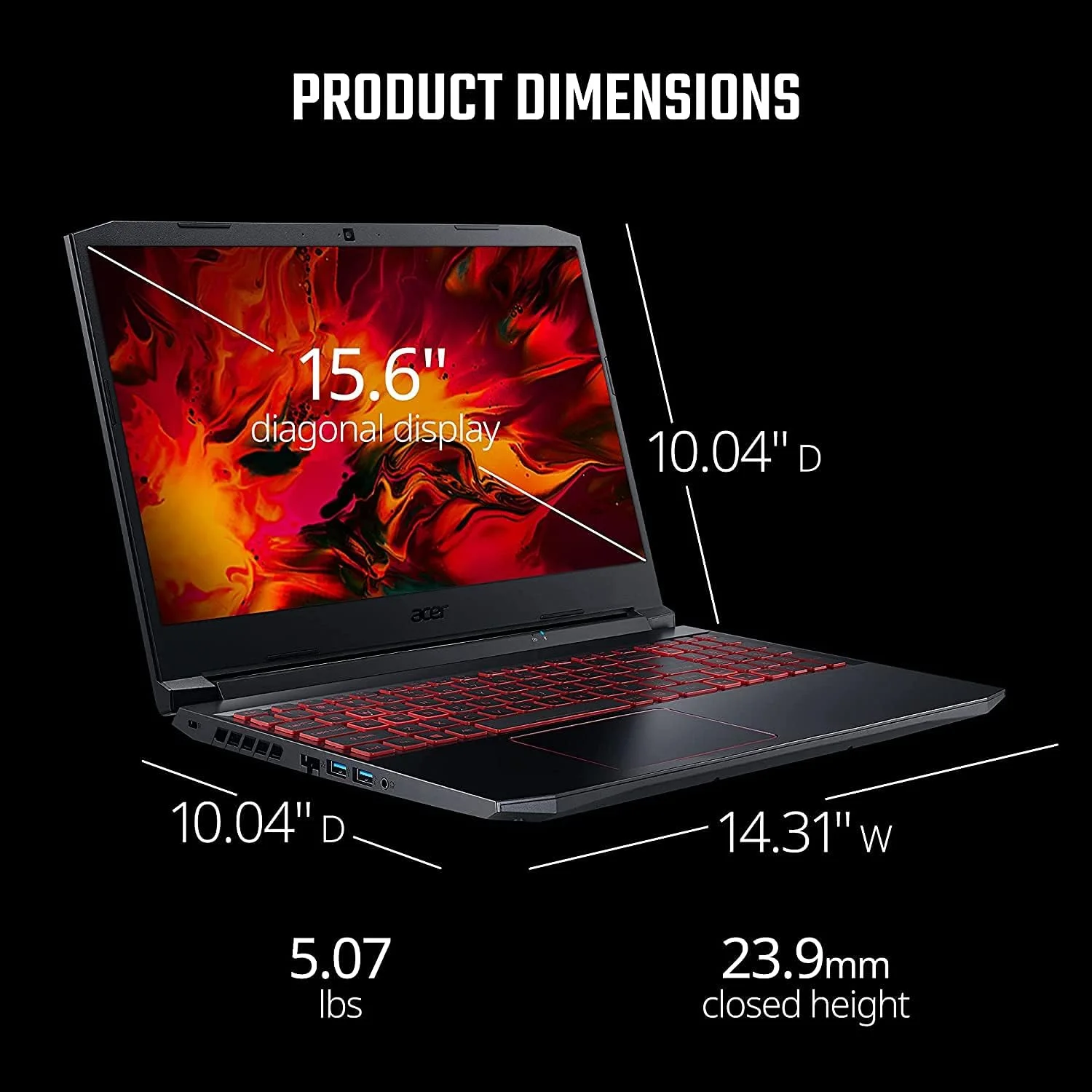 لپ تاپ گیمینگ ایسر نیترو 5، صفحه نمایش 15.6 اینچی FHD 144Hz IPS، پردازنده Intel Core i5-10300H، کارت گرافیک NVIDIA GeForce RTX 3050، رم 32 گیگابایتی، SSD NVMe PCIe 1 ترابایتی، صفحه کلید با نور پس زمینه، ویندوز 10 هوم، Intel Wi-Fi 6 لپ تاپ گیمینگ ایسر نیترو 5، صفحه نمایش 15.6 اینچی FHD 144Hz IPS، پردازنده Intel Core i5-10300H، کارت گرافیک NVIDIA GeForce RTX 3050، رم 32 گیگابایتی، SSD NVMe PCIe 1 ترابایتی، صفحه کلید با نور پس زمینه، ویندوز 10 هوم، Intel Wi-Fi 6