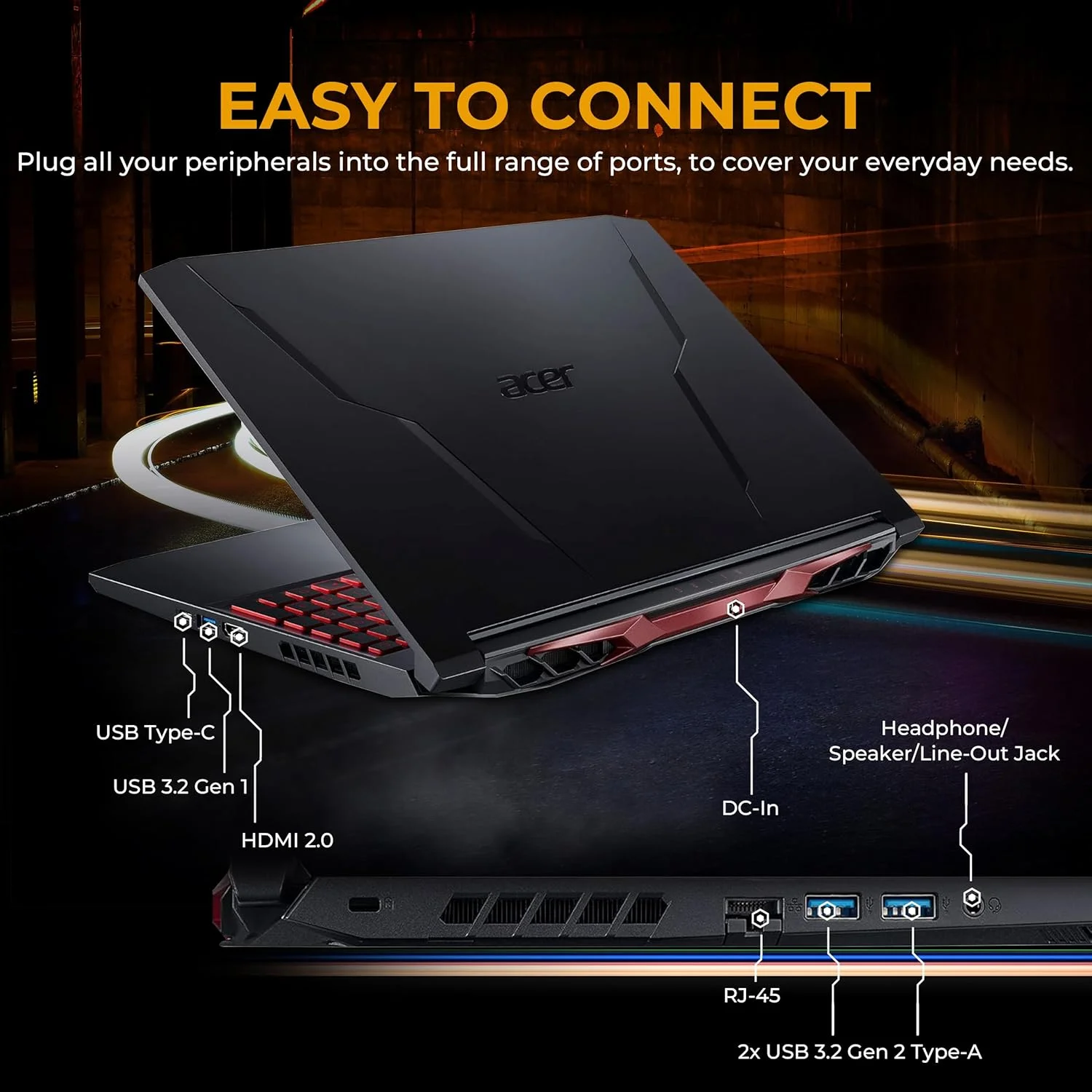 لپ تاپ گیمینگ Acer Nitro 5 با صفحه نمایش 15.6 اینچی FHD 144Hz، رم 32 گیگابایت، SSD NVMe 1 ترابایت، پردازنده AMD Ryzen 7 5600H، کارت گرافیک NVIDIA GeForce GTX 1650، کیبورد با نور پس زمینه، WiFi 6، مشکی، ویندوز 11، به همراه داک استیشن 128 گیگابایتی لپ تاپ گیمینگ Acer Nitro 5 با صفحه نمایش 15.6 اینچی FHD 144Hz، رم 32 گیگابایت، SSD NVMe 1 ترابایت، پردازنده AMD Ryzen 7 5600H، کارت گرافیک NVIDIA GeForce GTX 1650، کیبورد با نور پس زمینه، WiFi 6، مشکی، ویندوز 11، به همراه داک استیشن 128 گیگابایتی