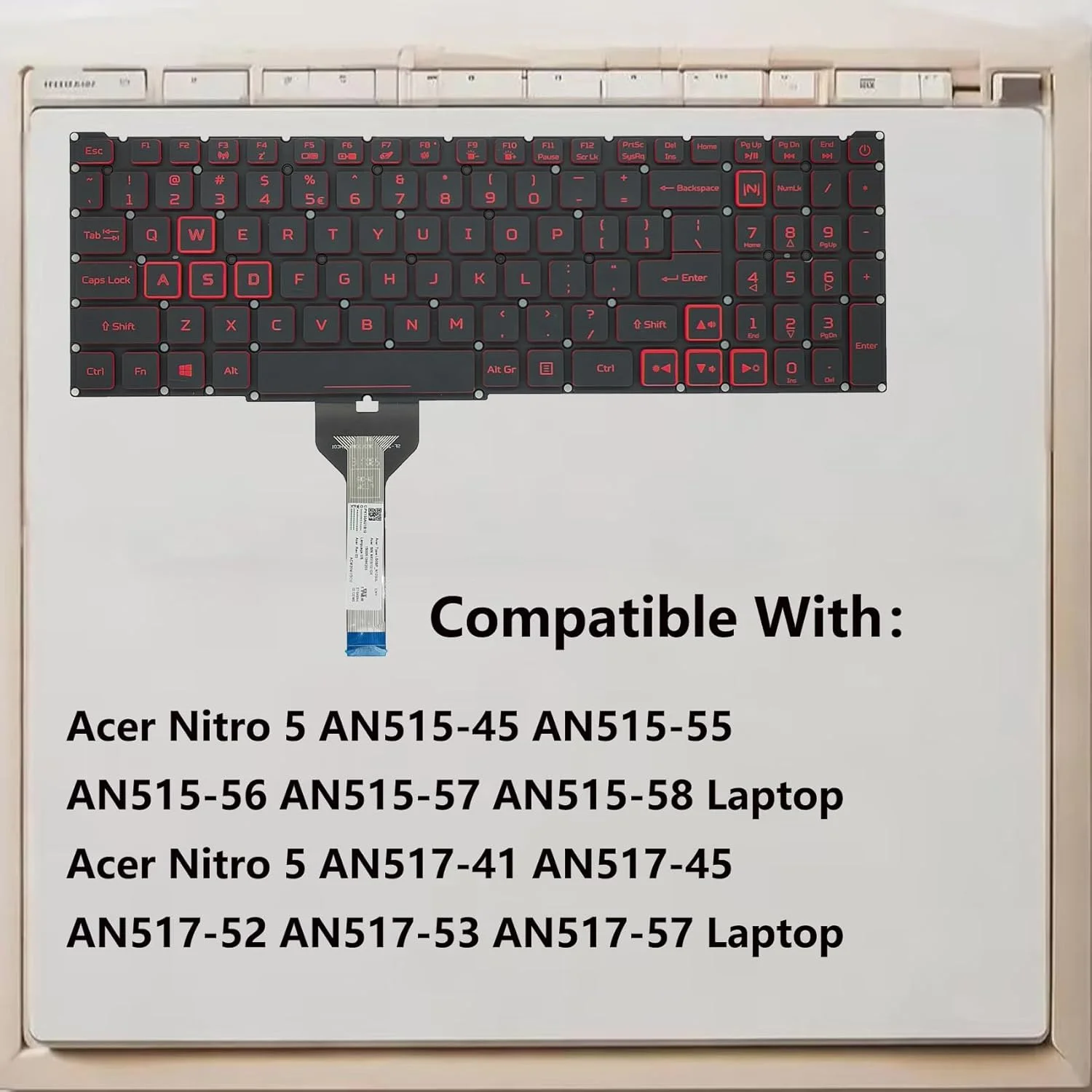 کیبورد جایگزین WWGTMC برای لپ تاپ های Acer Nitro 5 AN515-55 AN515-56 AN515-57 AN515-58 AN515-45, AN517-52 AN517-53 AN517-57 AN517-41 AN517-45, Predator Helios 300 PH315-54 PH315-55 PH317-51 کیبورد جایگزین WWGTMC برای لپ تاپ های Acer Nitro 5 AN515-55 AN515-56 AN515-57 AN515-58 AN515-45, AN517-52 AN517-53 AN517-57 AN517-41 AN517-45, Predator Helios 300 PH315-54 PH315-55 PH317-51