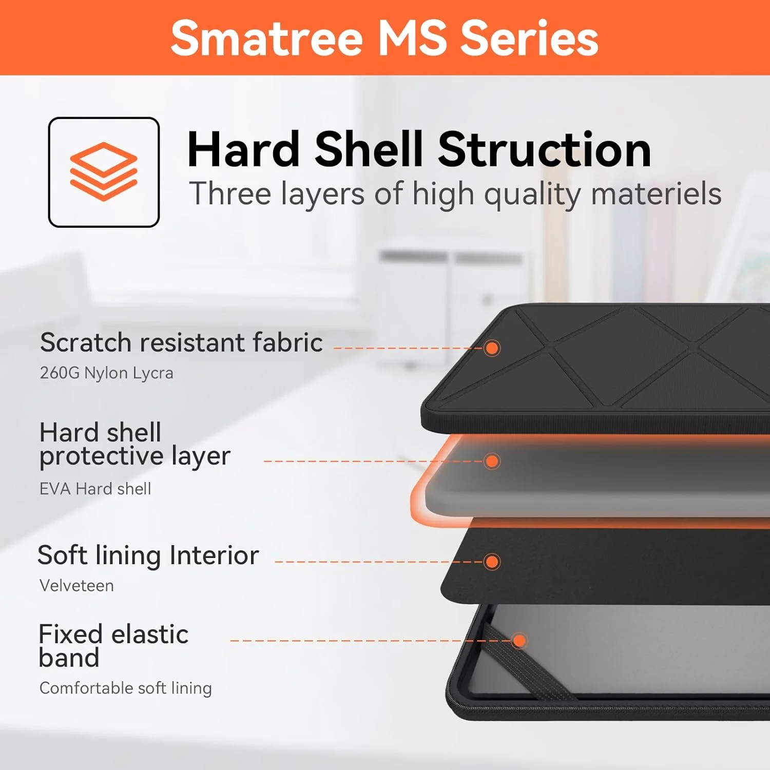 کیف محافظ سخت Smatree MS130 EVA با استند سازگار با لپ تاپ گیمینگ 17.3 اینچی Acer Nitro 5 - AN517-42-R5KZ/AN517-42-R35M، برای کیف لپ تاپ گیمینگ Nitro 17 AN17-71-75VK/AN17-51-70CB