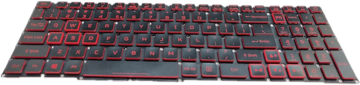 کیبورد لپ تاپ 4D (برچسب) برای Acer Nitro 5 AN515 AN515-51 AN515-52 سری Predator Helios 300 | با نور پس زمینه | بدون قاب | انگلیسی آمریکایی | با کلید Nitro Sense