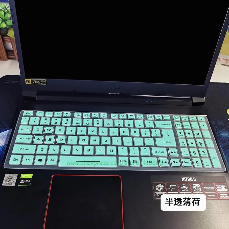 AE-COMP - محافظ صفحه کلید سیلیکونی لپ تاپ 17.3 اینچی مناسب برای ACER Nitro 5 AN517-52 AN517-51 AN517-41 AN517 (آبی نباتی)