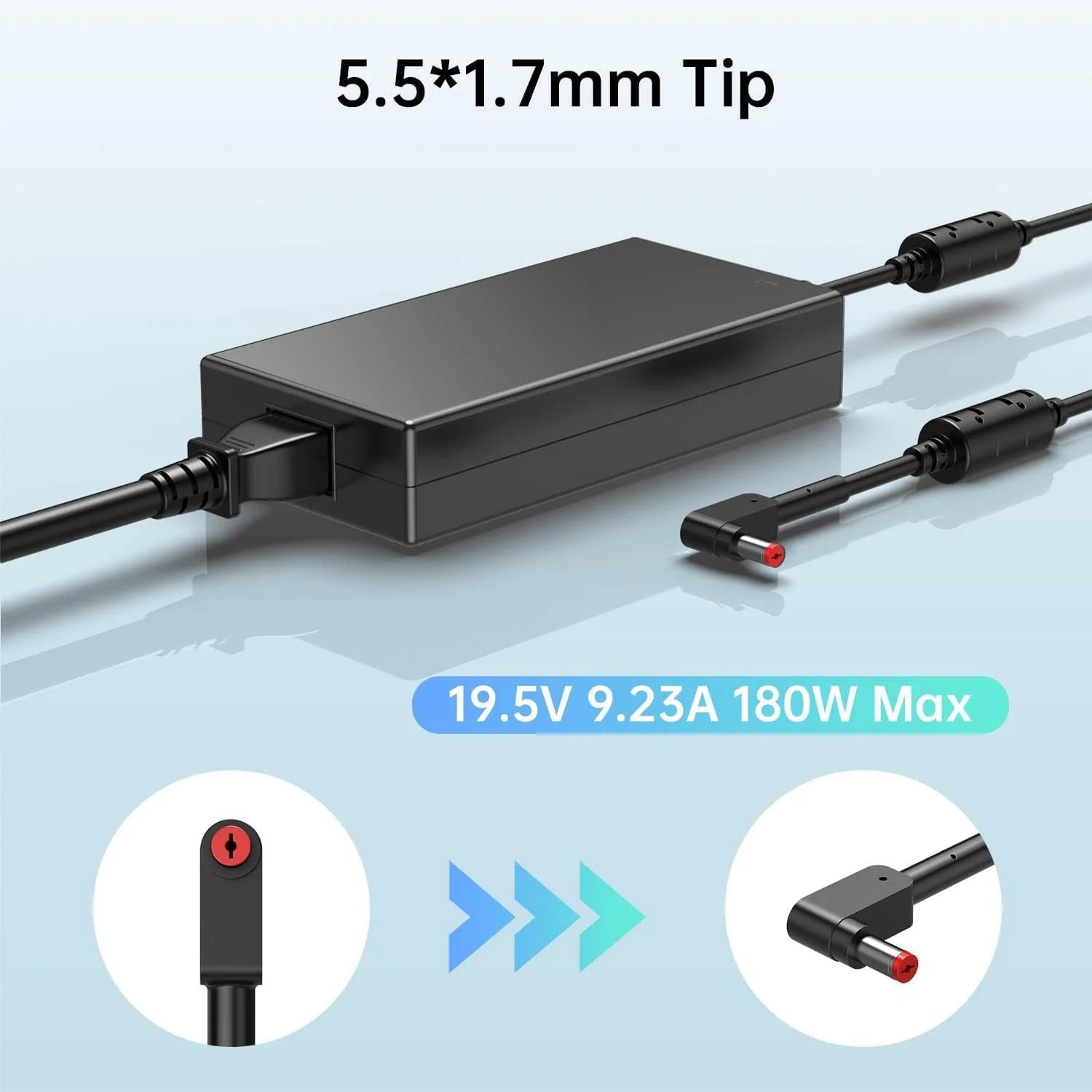 آداپتورهای برق 180 واتی برای لپ تاپ سازگار با Acer Predator Helios 300 Gaming Laptop PH315-52 PH315-51 G3-571 G3-572 G3-571-77QK Predator Triton 300 500، Nitro 5/7
