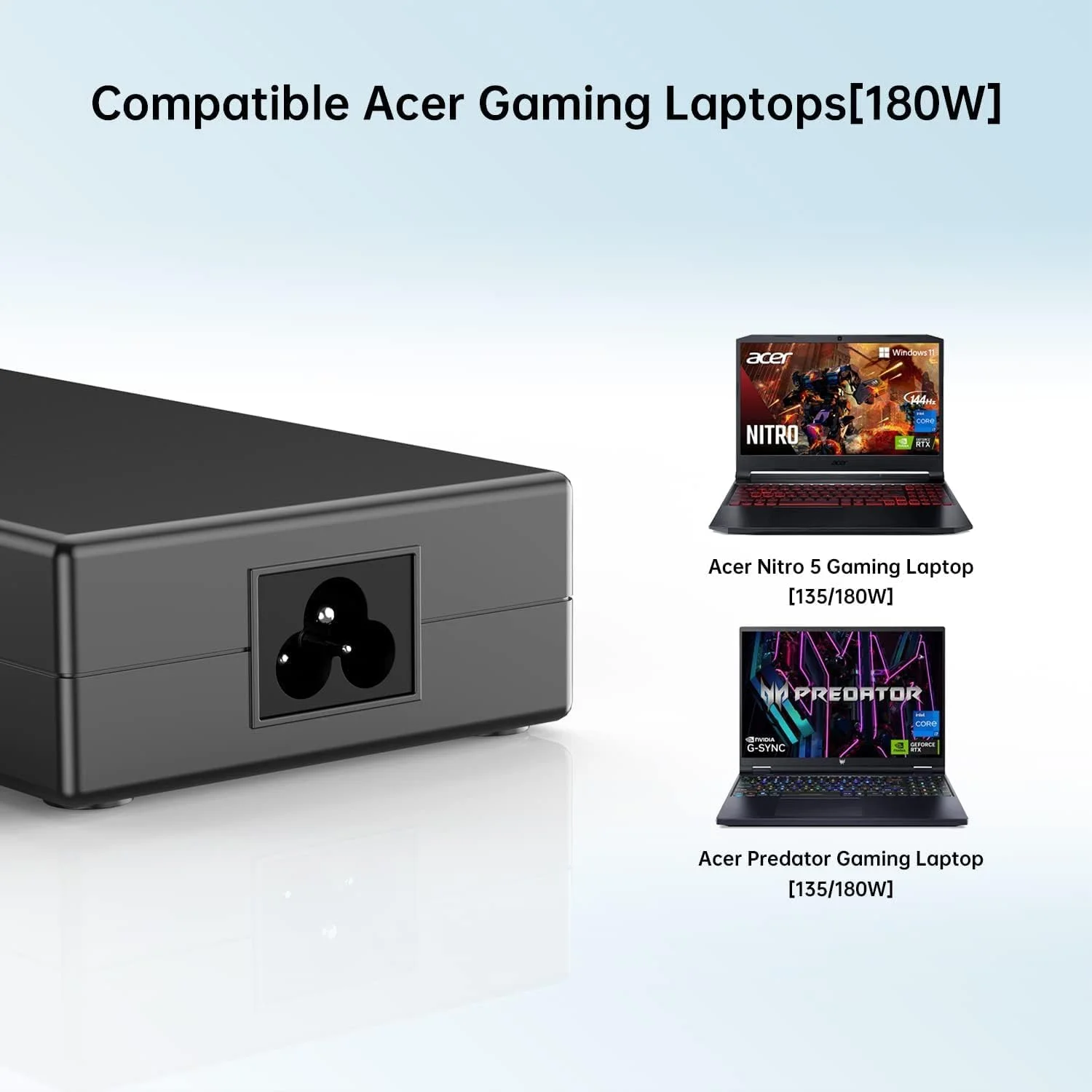 آداپتورهای برق 180 واتی برای لپ تاپ سازگار با Acer Predator Helios 300 Gaming Laptop PH315-52 PH315-51 G3-571 G3-572 G3-571-77QK Predator Triton 300 500، Nitro 5/7