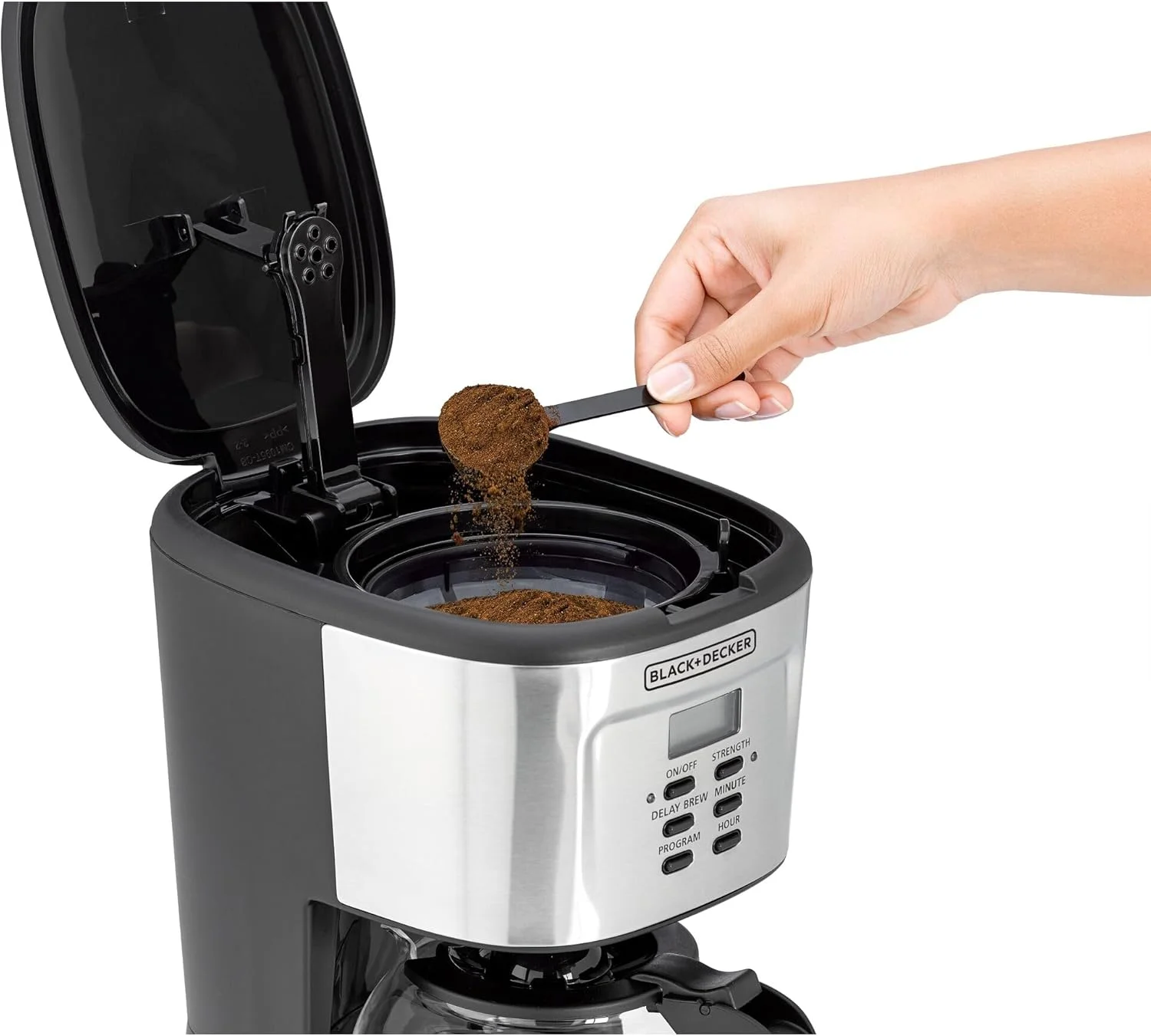 قهوه ساز 12 فنجانی BLACK+DECKER، دستگاه قهوه ساز چکه ای برنامه ریزی شده 900 واتی، کارافه شیشه ای 1.5 لیتری، تایمر 24 ساعته، عملکرد گرم نگهدارنده، صفحه نمایش LCD، خاموش شدن خودکار، محافظت در برابر جوشیدن خشک، مشکی - DCM85-B5 قهوه ساز 12 فنجانی BLACK+DECKER، دستگاه قهوه ساز چکه ای برنامه ریزی شده 900 واتی، کارافه شیشه ای 1.5 لیتری، تایمر 24 ساعته، عملکرد گرم نگهدارنده، صفحه نمایش LCD، خاموش شدن خودکار، محافظت در برابر جوشیدن خشک، مشکی - DCM85-B5