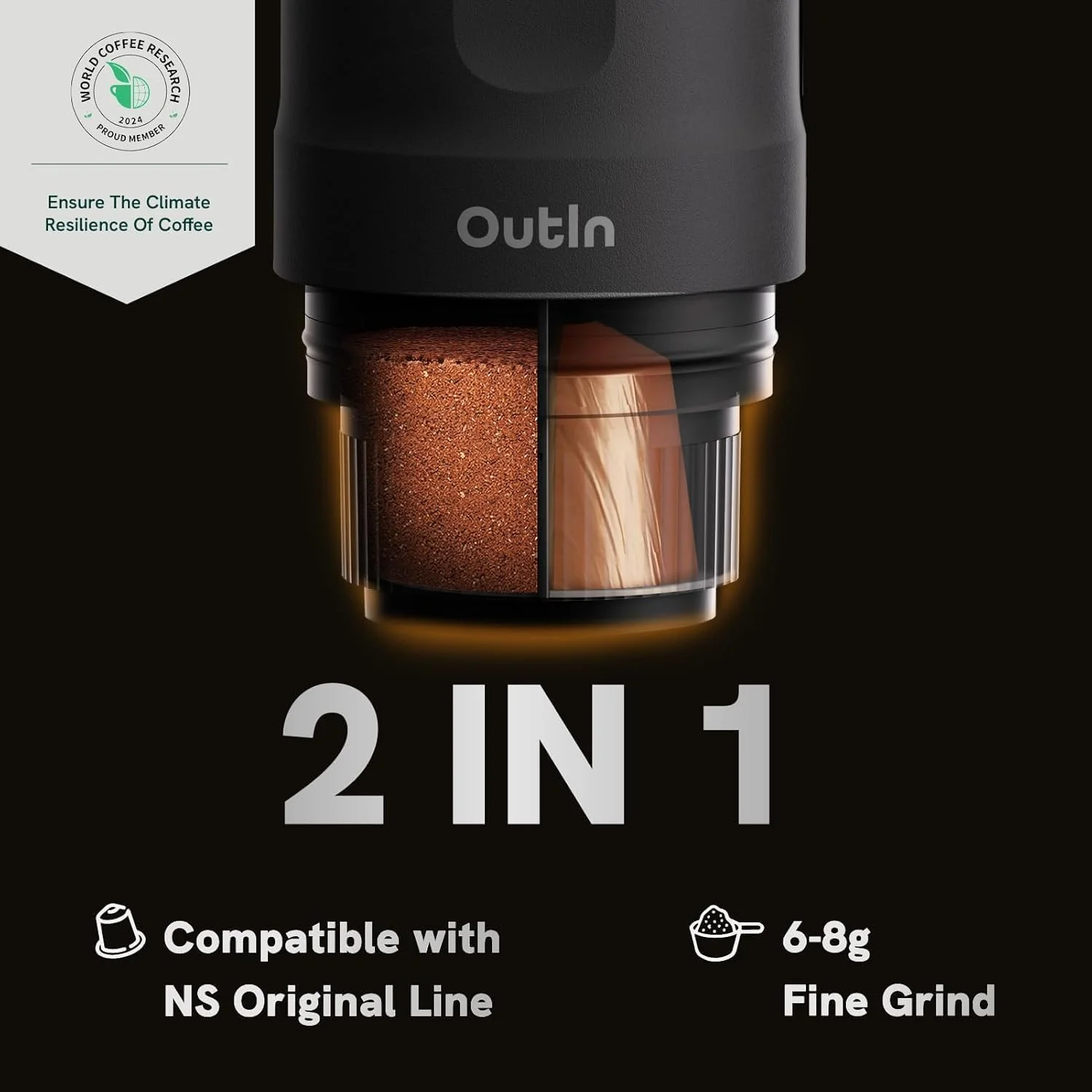 دستگاه اسپرسوساز برقی قابل حمل Outin Nano با گرمایش خودکار 3-4 دقیقه ای، مینی کوچک 12 ولت 24 ولت با فشار 20 بار، سازگار با کپسول NS و قهوه آسیاب شده، خاکستری فضایی دستگاه اسپرسوساز برقی قابل حمل Outin Nano با گرمایش خودکار 3-4 دقیقه ای، مینی کوچک 12 ولت 24 ولت با فشار 20 بار، سازگار با کپسول NS و قهوه آسیاب شده، خاکستری فضایی