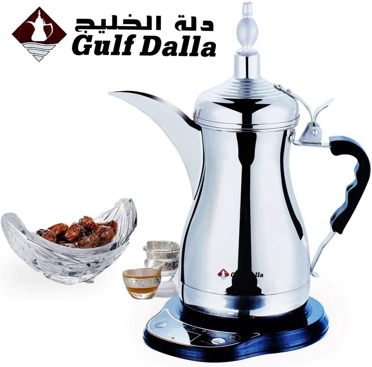 قهوه ساز برقی عربی گلف دله (نقره ای/مشکی، 1 لیتر)