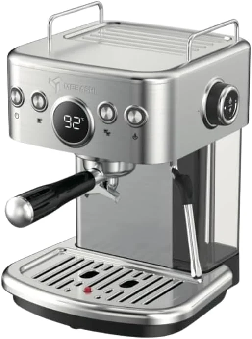 دستگاه اسپرسو ساز مباشی مدل ME-ECM2116، 19 بار، مخزن 1.5 لیتری، نمایشگر دیجیتال، استیل ضد زنگ، 1350 وات
