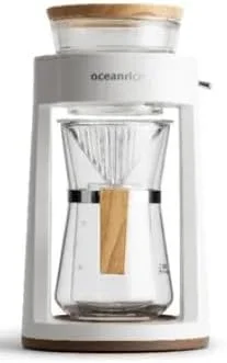 دستگاه قهوه ساز اتوماتیک Oceanrich، دستگاه قهوه ساز خانگی، قهوه ساز قطره ای، فیلتر قهوه ساز سفید CR8350BD