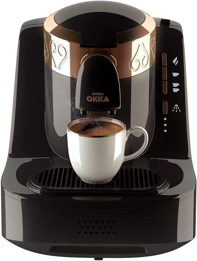 قهوه ساز برقی حرفه ای Arzum Okka، تمام اتوماتیک، مشکی، مسی، OK001B، 1 سال گارانتی در امارات. نسخه امارات