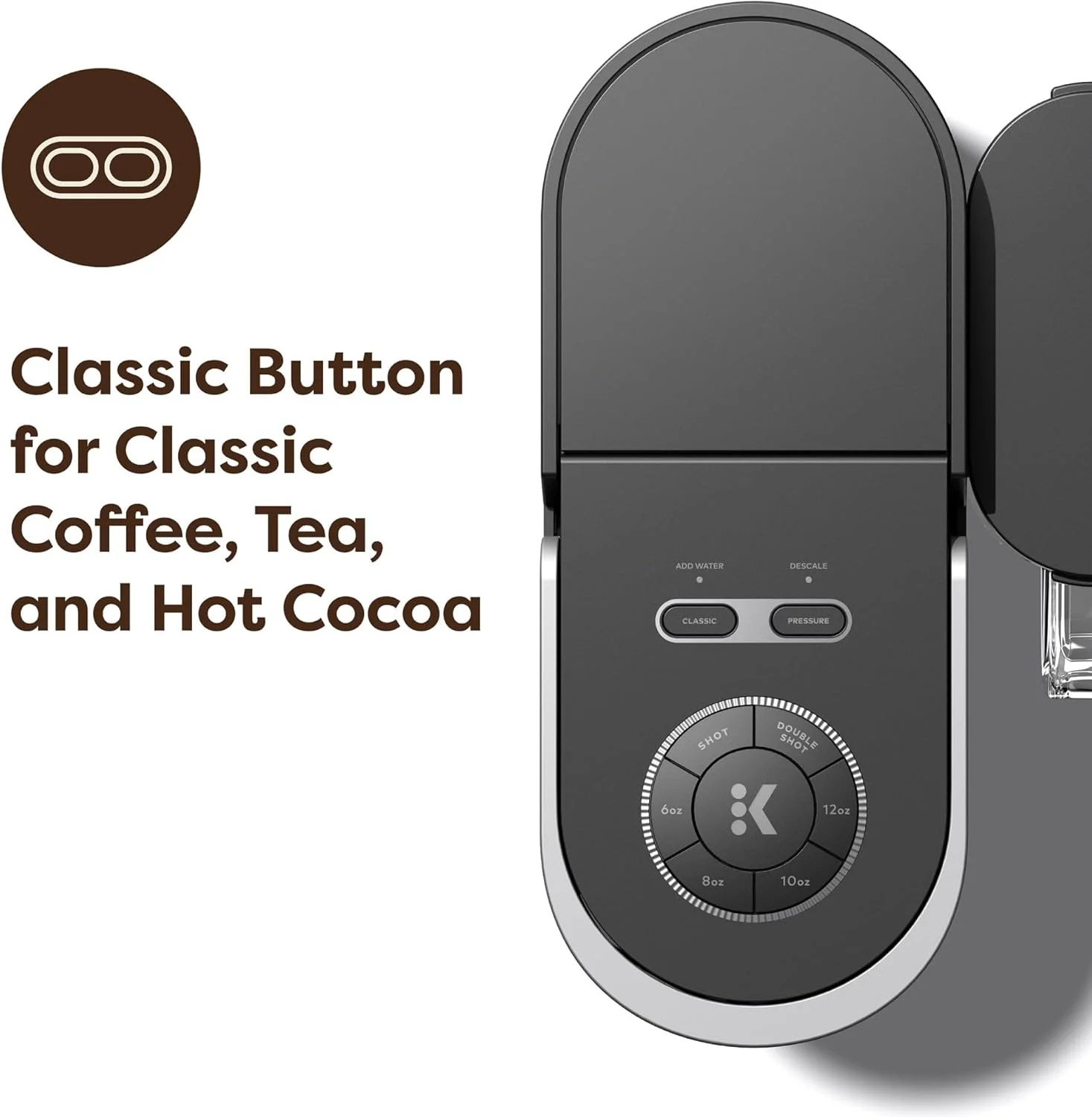 قهوه ساز تک نفره کپسولی Keurig K-Crema، فناوری PressureInfusion و MultiStream، تهیه قهوه با خامه، شات های اسپرسو، قهوه کلاسیک، چای، کاکائو، مخزن قابل جابجایی 72 اونسی قهوه ساز تک نفره کپسولی Keurig K-Crema، فناوری PressureInfusion و MultiStream، تهیه قهوه با خامه، شات های اسپرسو، قهوه کلاسیک، چای، کاکائو، مخزن قابل جابجایی 72 اونسی