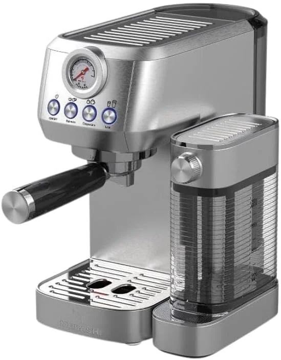 دستگاه اسپرسو ساز مباشی مدل ME-ECM2501 به همراه مخزن شیر نقره ای 1.3 لیتری