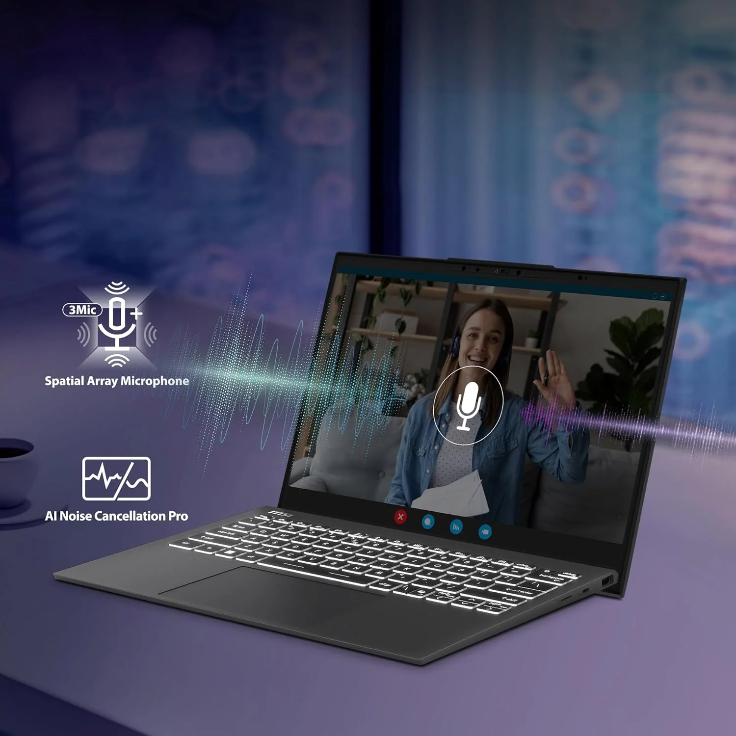 لپ تاپ MSI Prestige AI+ Evo A2VMG، Copilot+ PC، صفحه نمایش 13.3 اینچی 2.8K OLED، پردازنده Intel Ultra 7-258V با حداکثر 48 TOPS، رم 32 گیگابایتی، SSD 1 ترابایتی، گرافیک Intel Arc، ویندوز 11، صفحه کلید انگلیسی-عربی، خاکستری ستاره ای - [9S7-13Q322-007]
