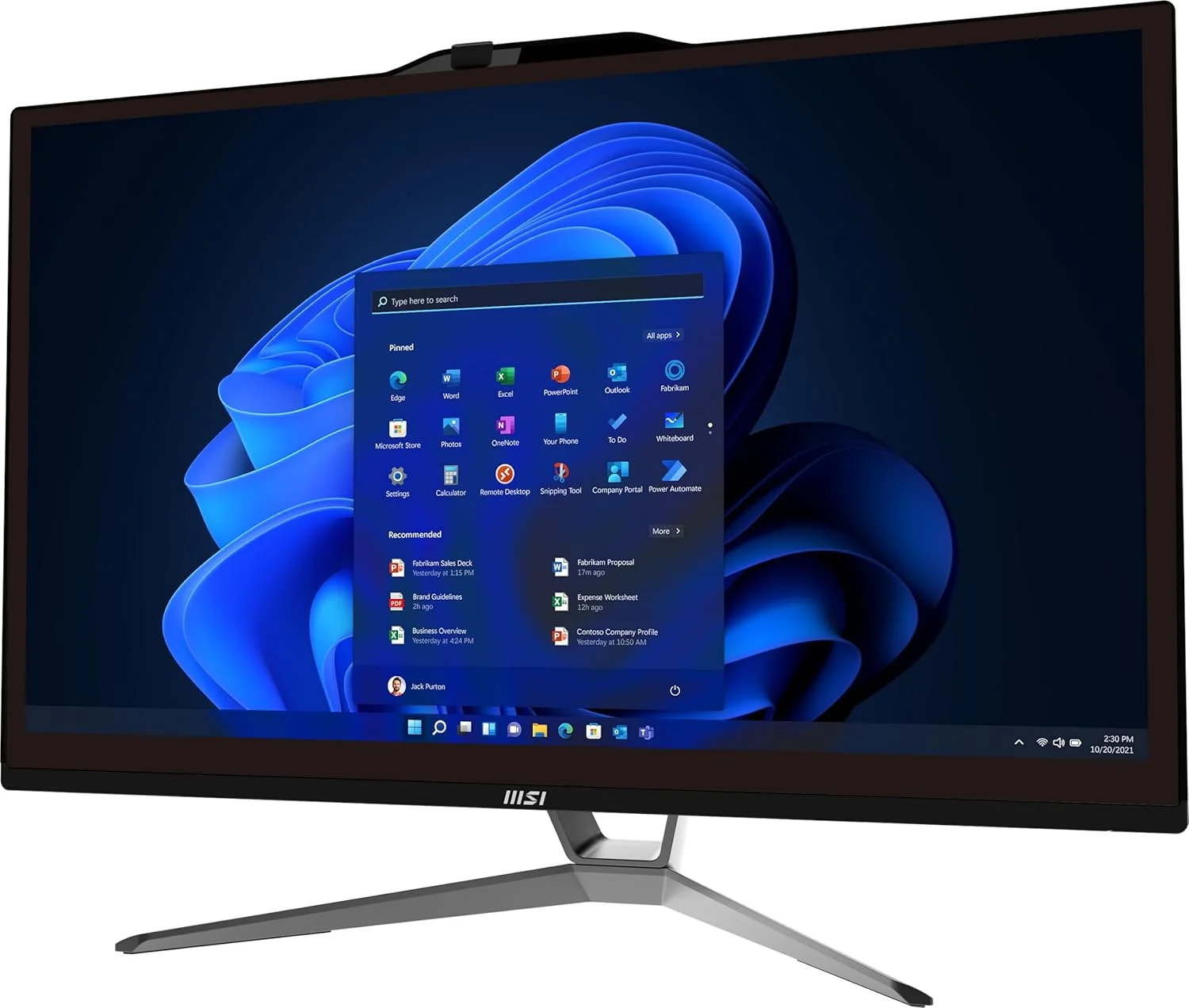 کامپیوتر همه کاره MSI PRO AP222T: اینتل پنتیوم گلد G7400، رم 4 گیگابایت DDR4 2666MHz، حافظه اس اس دی 128 گیگابایت NVMe، ضد پرش تصویر، نور آبی کمتر، بلوتوث 5.0، ویندوز 11 پرو: 13M-068US، مشکی