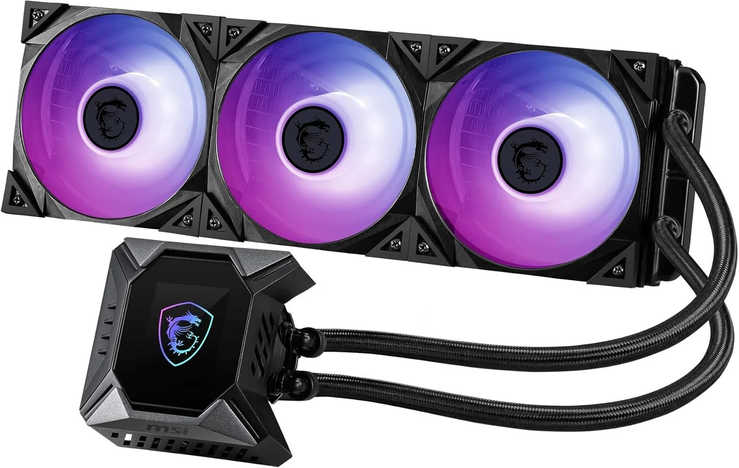 خنک کننده مایع پردازنده MSI MPG CORE LIQUID K360 ARGB با نورپردازی Mystic Light، فن 60 میلی متری TORX FAN 4.0 با کنترل مستقل، صفحه نمایش LCD 2.4 اینچی قابل تنظیم، MPG CORELIQUID K360