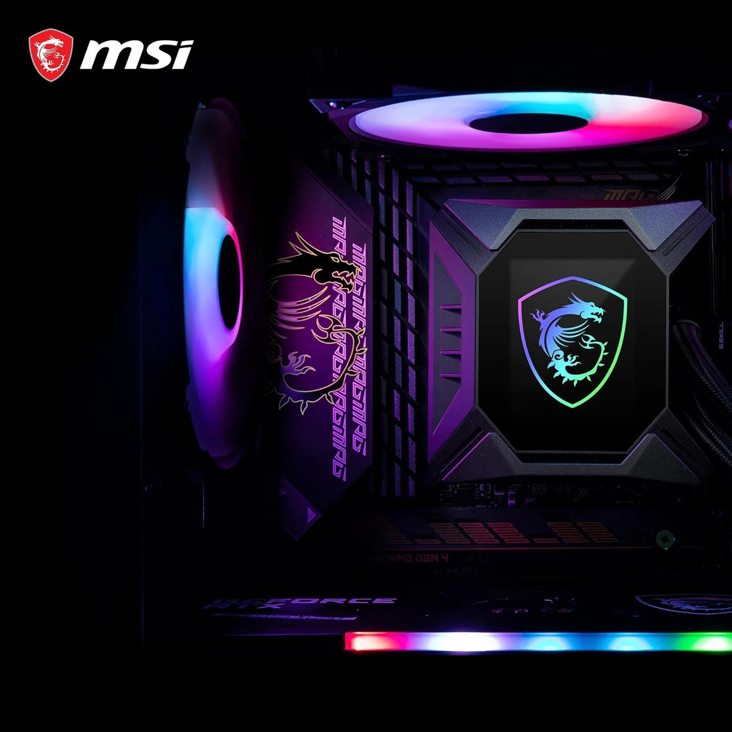 خنک کننده مایع پردازنده MSI MPG CORE LIQUID K360 ARGB با نورپردازی Mystic Light، فن 60 میلی متری TORX FAN 4.0 با کنترل مستقل، صفحه نمایش LCD 2.4 اینچی قابل تنظیم، MPG CORELIQUID K360