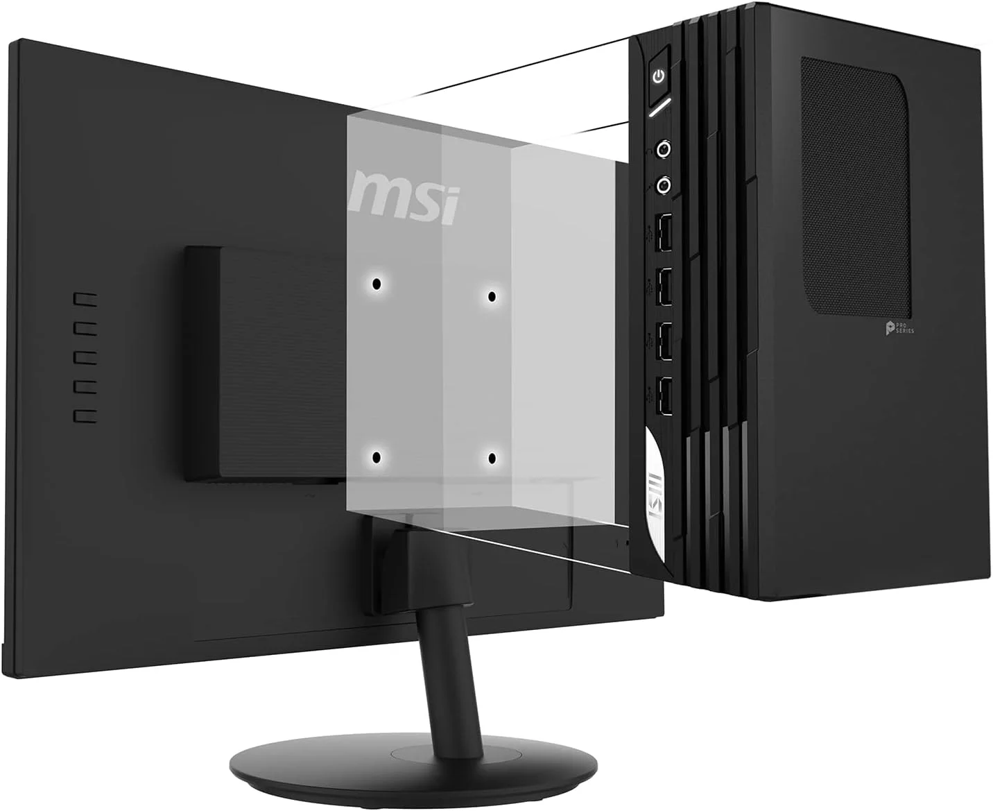 کامپیوتر رومیزی MSI PRO DP21، پردازنده Intel Core i7-13700، گرافیک UHD 770، حافظه 16 گیگابایتی، SSD 500 گیگابایتی، WiFi 6 AX211، ویندوز 11 PRO با 3 سال گارانتی در محل (13M-495US)، مشکی