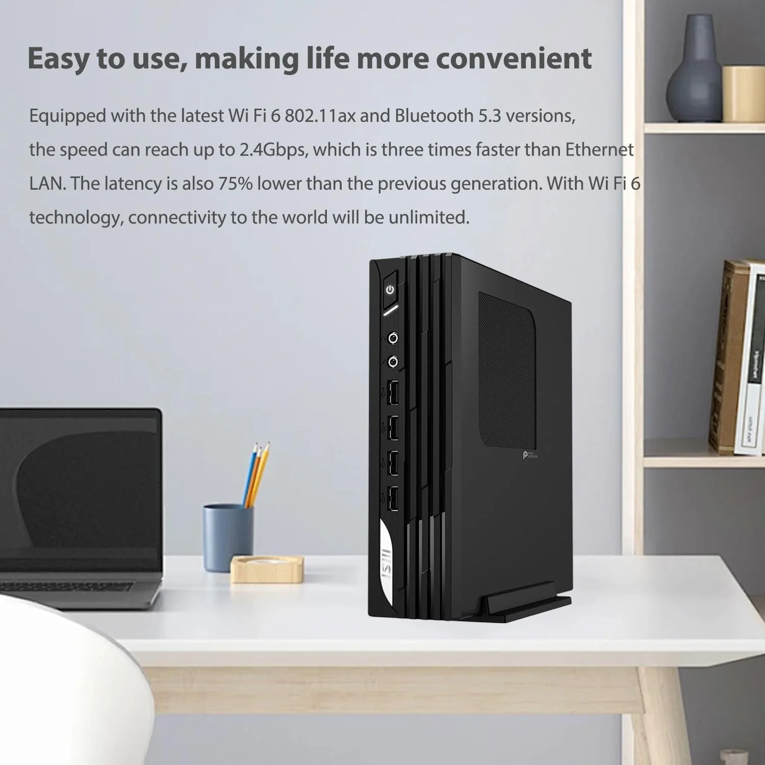 کامپیوتر رومیزی کوچک تجاری MSI PRO DP21 Mini، پردازنده نسل سیزدهم اینتل 10 هسته ای i5-13400، رم 16 گیگابایتی، SSD 1 ترابایتی، HDMI، DP، Type-C، پشتیبانی از 2 مانیتور 4K، کیبورد و ماوس سیمی، Wi-Fi 6، ویندوز 11 پرو، مشکی