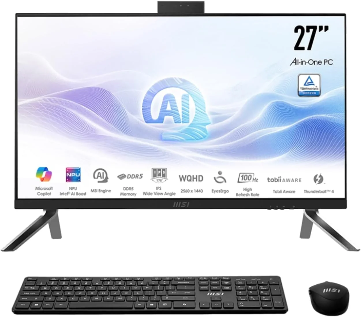 کامپیوتر همه کاره MSI Modern AM273Q AI 1UM | صفحه نمایش 27 اینچ QHD با رزولوشن 2560x1440 | پردازنده Core Ultra 7-155H - حافظه SSD یک ترابایتی - رم 32 گیگابایتی | 16 هسته با فرکانس 4.8 گیگاهرتز و سیستم عامل Win 11 Pro - مشکی