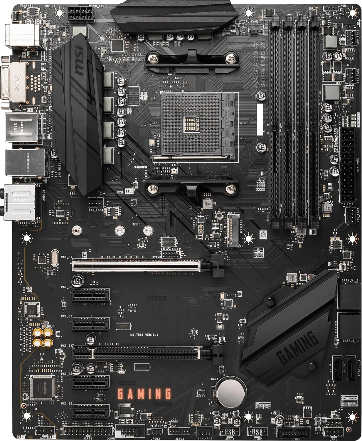 مادربرد گیمینگ MSI B550 Gaming GEN3 (AMD AM4، DDR4، PCIe 3.0، SATA 6Gb/s، M.2، USB 3.2 Gen 1، HDMI، ATX، پردازنده های AMD Ryzen سری 5000/4000)
