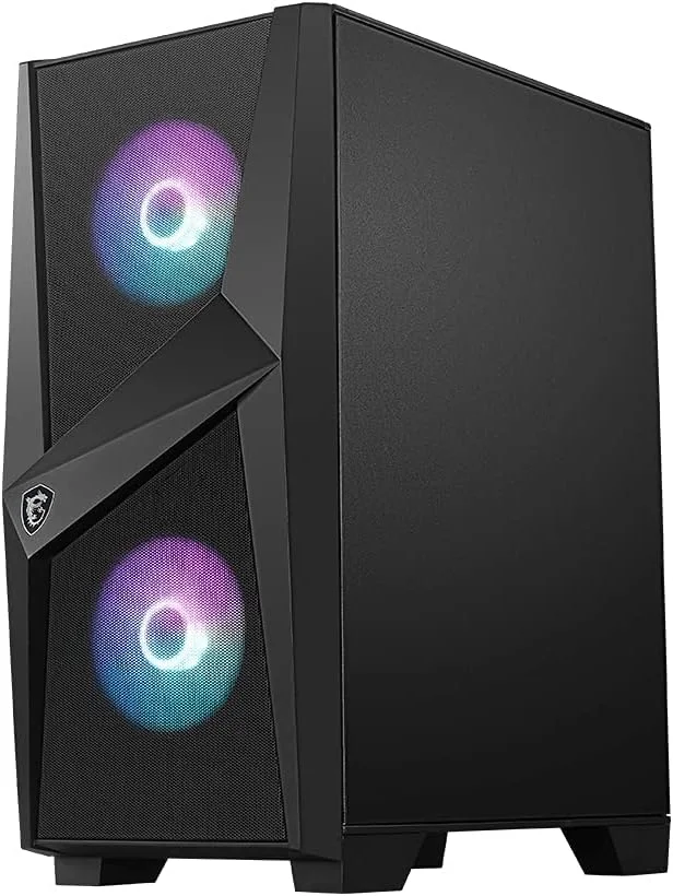 کیس گیمینگ Mid Tower ام اس آی Mag Forge 100R USB 3.2 با فن RGB و شیشه حرارت دیده 4 میلی متری - مشکی
