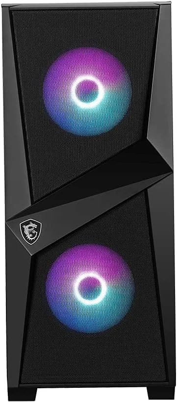کیس گیمینگ Mid Tower ام اس آی Mag Forge 100R USB 3.2 با فن RGB و شیشه حرارت دیده 4 میلی متری - مشکی