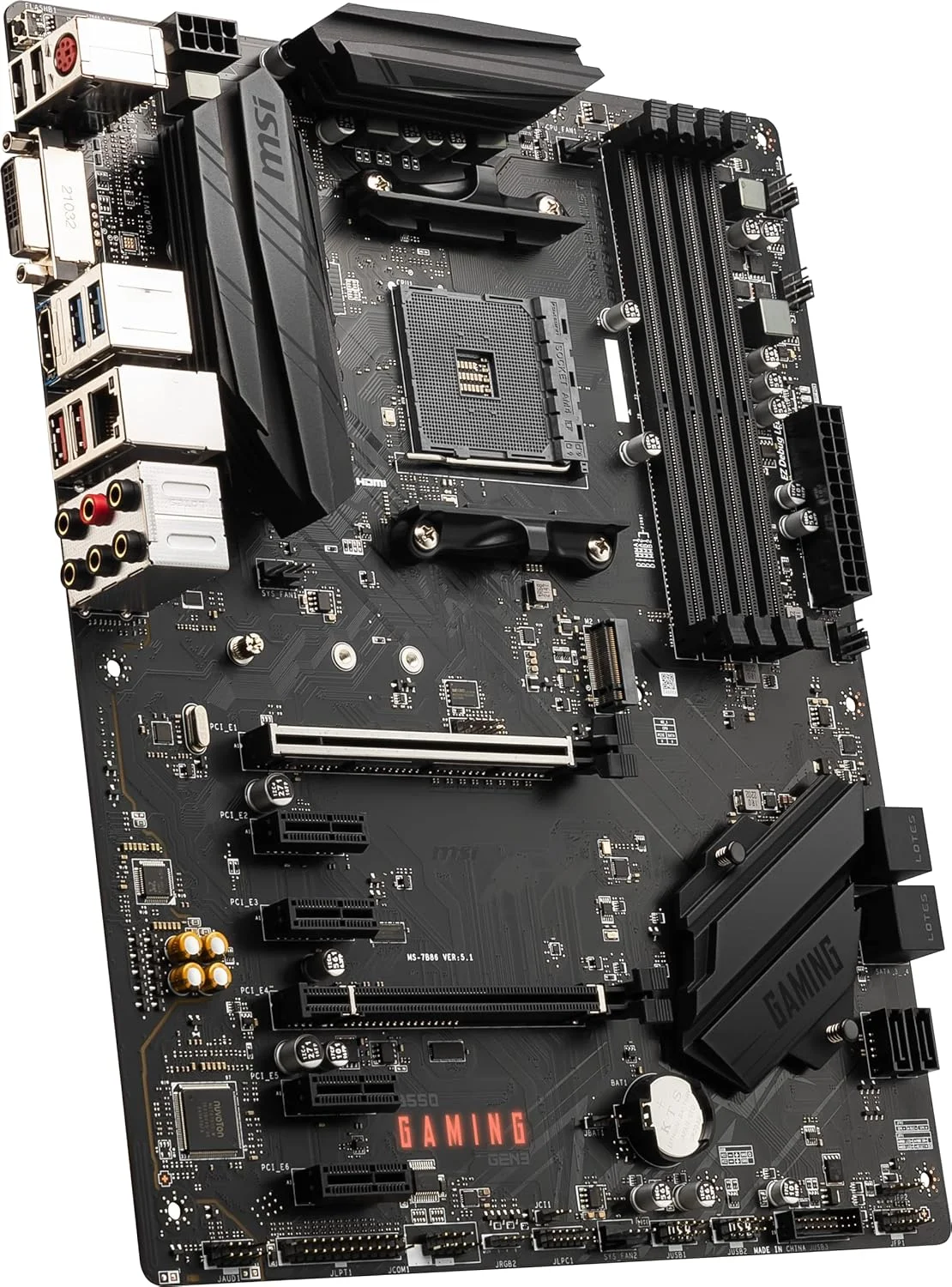 مادربرد گیمینگ MSI B550 Gaming GEN3 (AMD AM4، DDR4، PCIe 3.0، SATA 6Gb/s، M.2، USB 3.2 Gen 1، HDMI، ATX، پردازنده های AMD Ryzen سری 5000/4000)