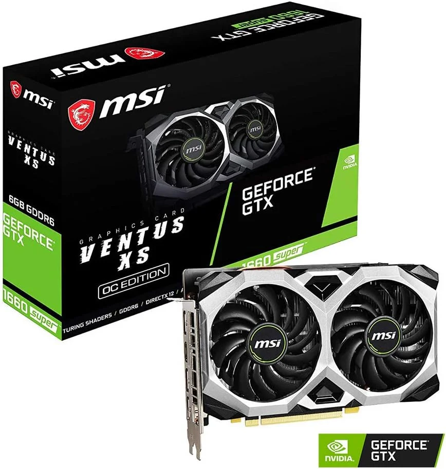 کارت گرافیک ام اس آی گیمینگ GeForce GTX 1660 Super با 192 بیت، HDMI/DP، حافظه 6GB GDDR6، پشتیبانی از HDCP، DirectX 12، دو فن، VR Ready، اورکلاک شده مدل GTX 1660 Super VENTUS XS OC, G166SVXSC
