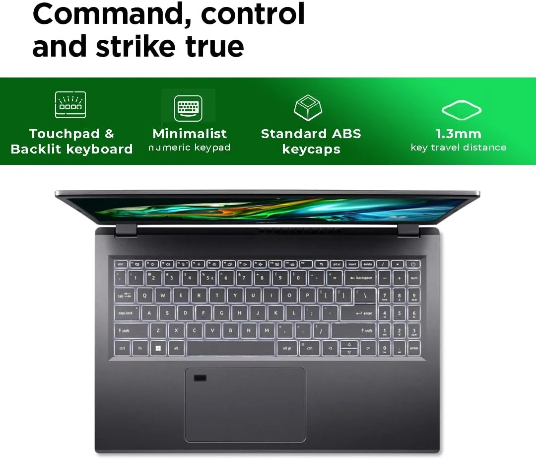 لپ تاپ Acer Aspire 5 A515-58M-53ES | نسل سیزدهم پردازنده Intel Core i5-13420H | صفحه نمایش 15.6 اینچی FHD IPS | 8 گیگابایت رم LPDDR5 | 1 ترابایت SSD | ویندوز 11 | کیبورد با نور پس زمینه | حسگر اثر انگشت (ارتقا یافته) | خاکستری استیل لپ تاپ Acer Aspire 5 A515-58M-53ES | نسل سیزدهم پردازنده Intel Core i5-13420H | صفحه نمایش 15.6 اینچی FHD IPS | 8 گیگابایت رم LPDDR5 | 1 ترابایت SSD | ویندوز 11 | کیبورد با نور پس زمینه | حسگر اثر انگشت (ارتقا یافته) | خاکستری استیل