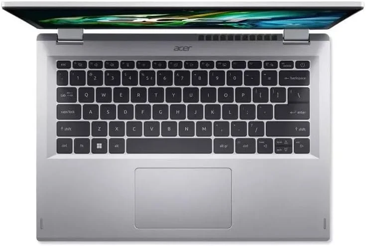 لپ تاپ تبدیل شونده Acer Aspire 3 Spin 14، صفحه نمایش لمسی 14 اینچی 1920x1200 WUXGA IPS، پردازنده Intel Core i3، گرافیک Intel UHD، رم 8 گیگابایتی LPDDR5، حافظه SSD 256 گیگابایتی، Wi-Fi 6، ویندوز 11 Home در حالت S، نقره ای، A3SP14-31PT-38YA